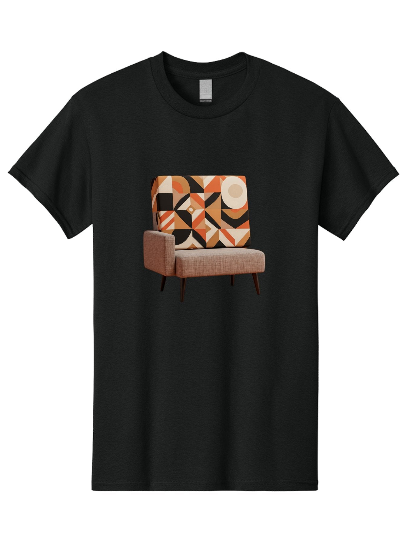 Geometric-Pattern-Chair Men'S Graphic Tee, 100% Cotton, Comfortable Casual Summer Wear, Machine Washable, Vintage Camera, Old Camera, Antique Camera, Black Camera, Classic Photography, Photography Equipment, Nostalgic Device, Film Camera, Bag520 13