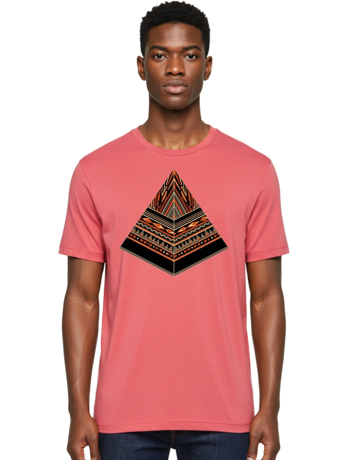 Geometric-Pyramid Men'S Graphic Tee, 100% Cotton, Comfortable Casual Summer Wear, Machine Washable, Vintage Camera, Old Camera, Antique Camera, Black Camera, Classic Photography, Photography Equipment, Nostalgic Device, Film Camera, Camera Art Bag521 18