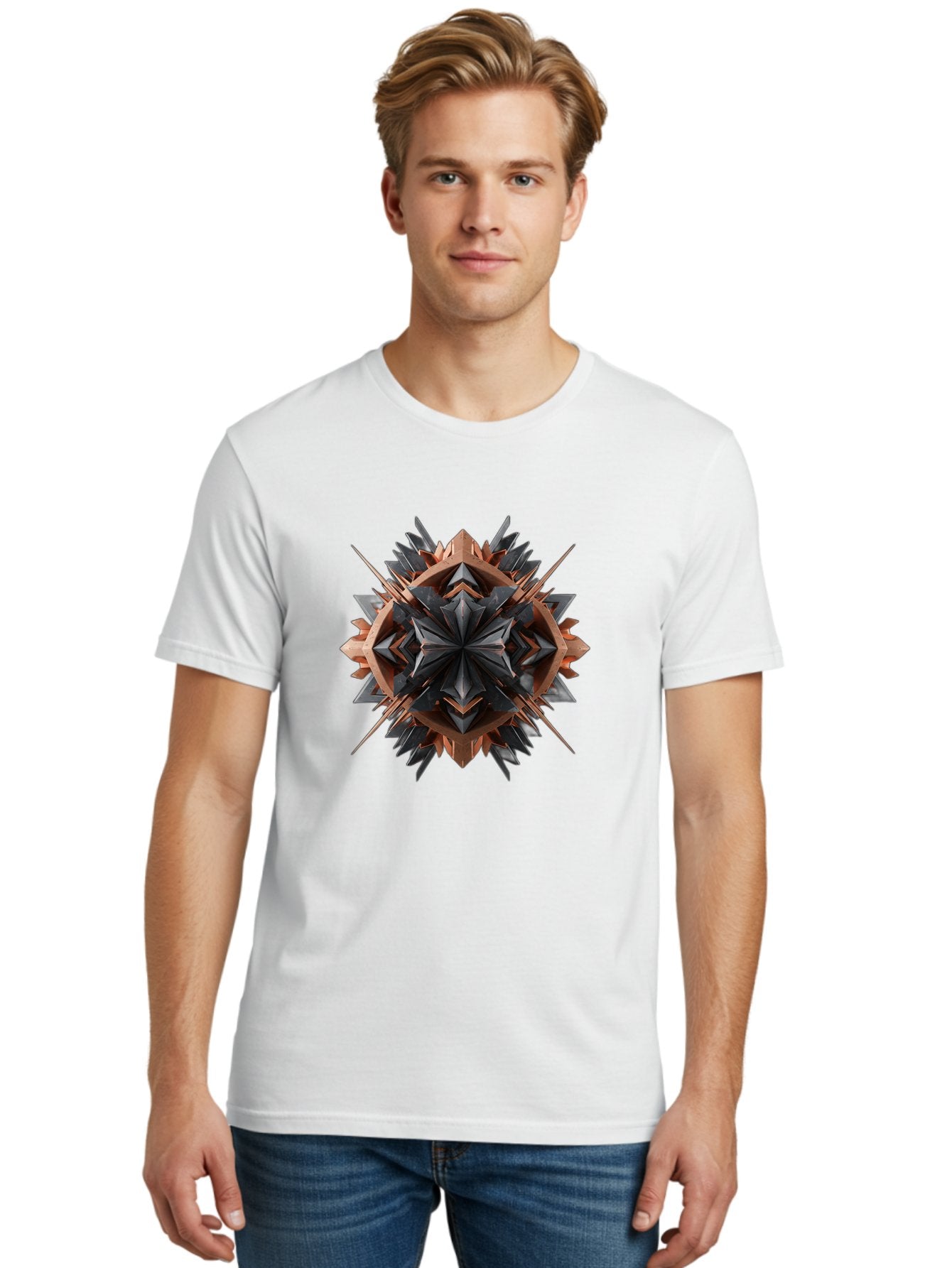Geometric-Star-1 Men'S Graphic Tee, 100% Cotton, Comfortable Casual Summer Wear, Machine Washable, Vintage Camera, Old Camera, Antique Camera, Black Camera, Classic Photography, Photography Equipment, Nostalgic Device, Film Camera, Camera Art Bag525 24