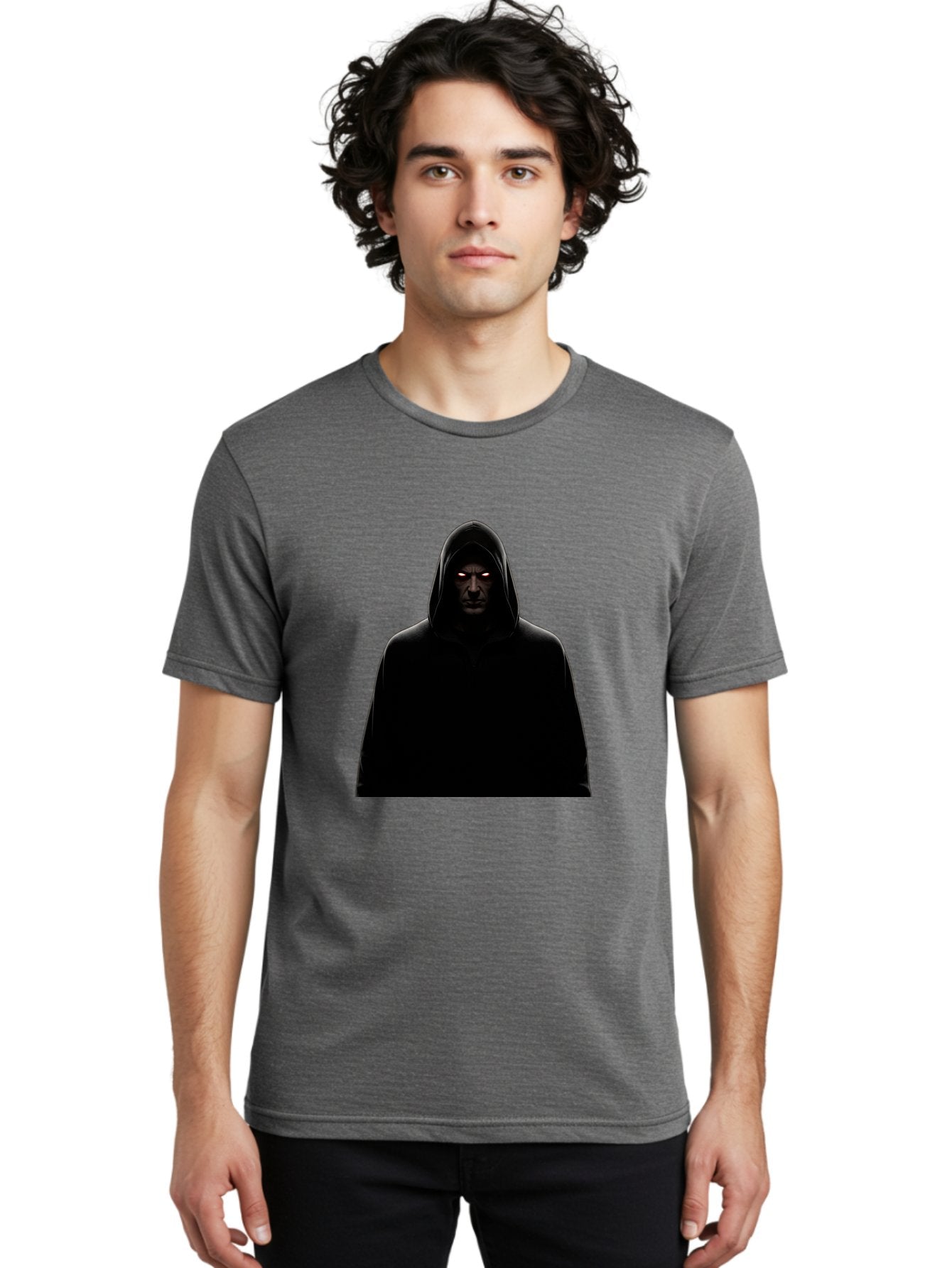 Glowing-Eyes-Hooded-Figure Men'S Graphic Tee, 100% Cotton, Comfortable Casual Summer Wear, Machine Washable, Vintage Camera, Old Camera, Antique Camera, Black Camera, Classic Photography, Photography Equipment, Nostalgic Device, Film Camera, Bag535 16