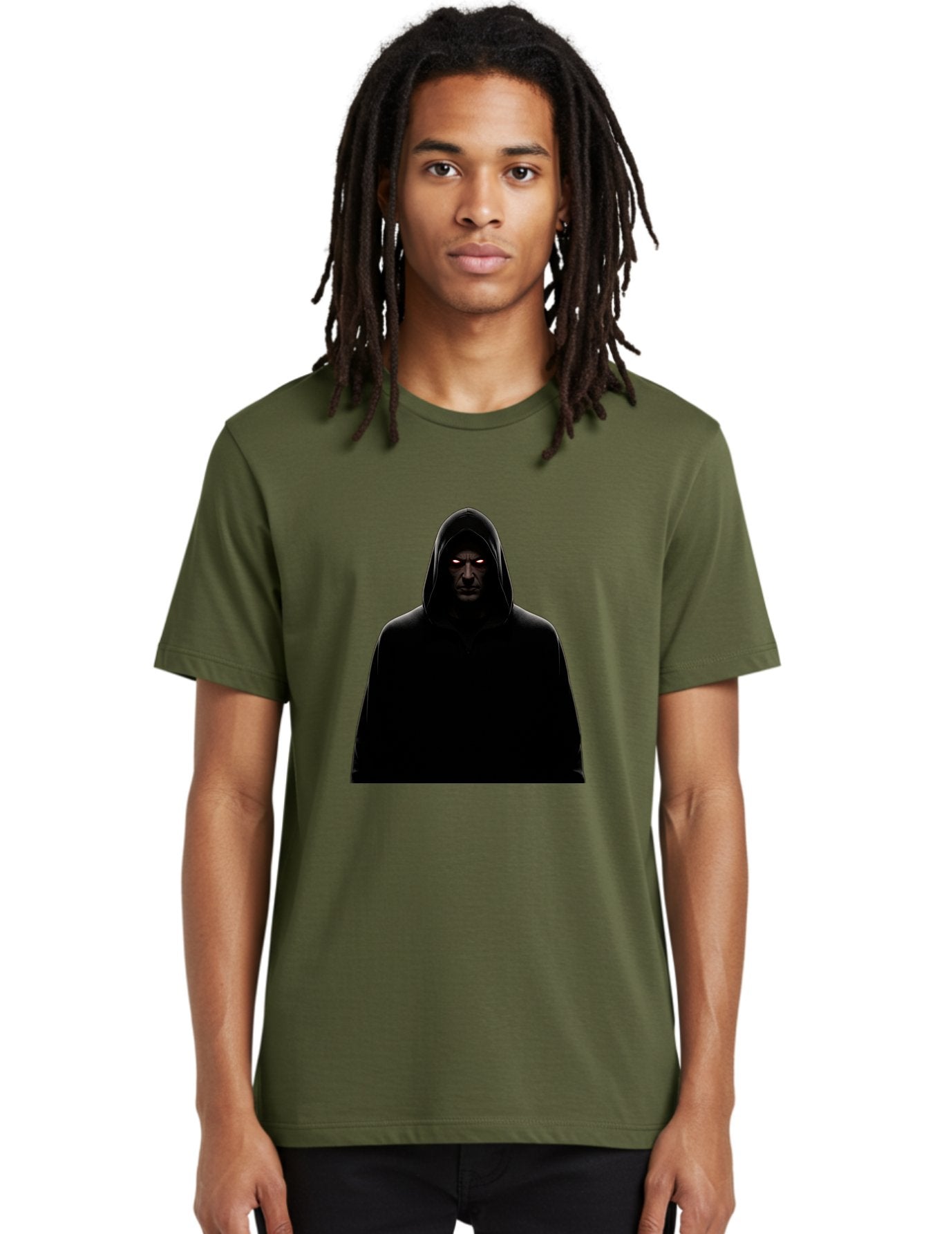 Glowing-Eyes-Hooded-Figure Men'S Graphic Tee, 100% Cotton, Comfortable Casual Summer Wear, Machine Washable, Vintage Camera, Old Camera, Antique Camera, Black Camera, Classic Photography, Photography Equipment, Nostalgic Device, Film Camera, Bag535 19