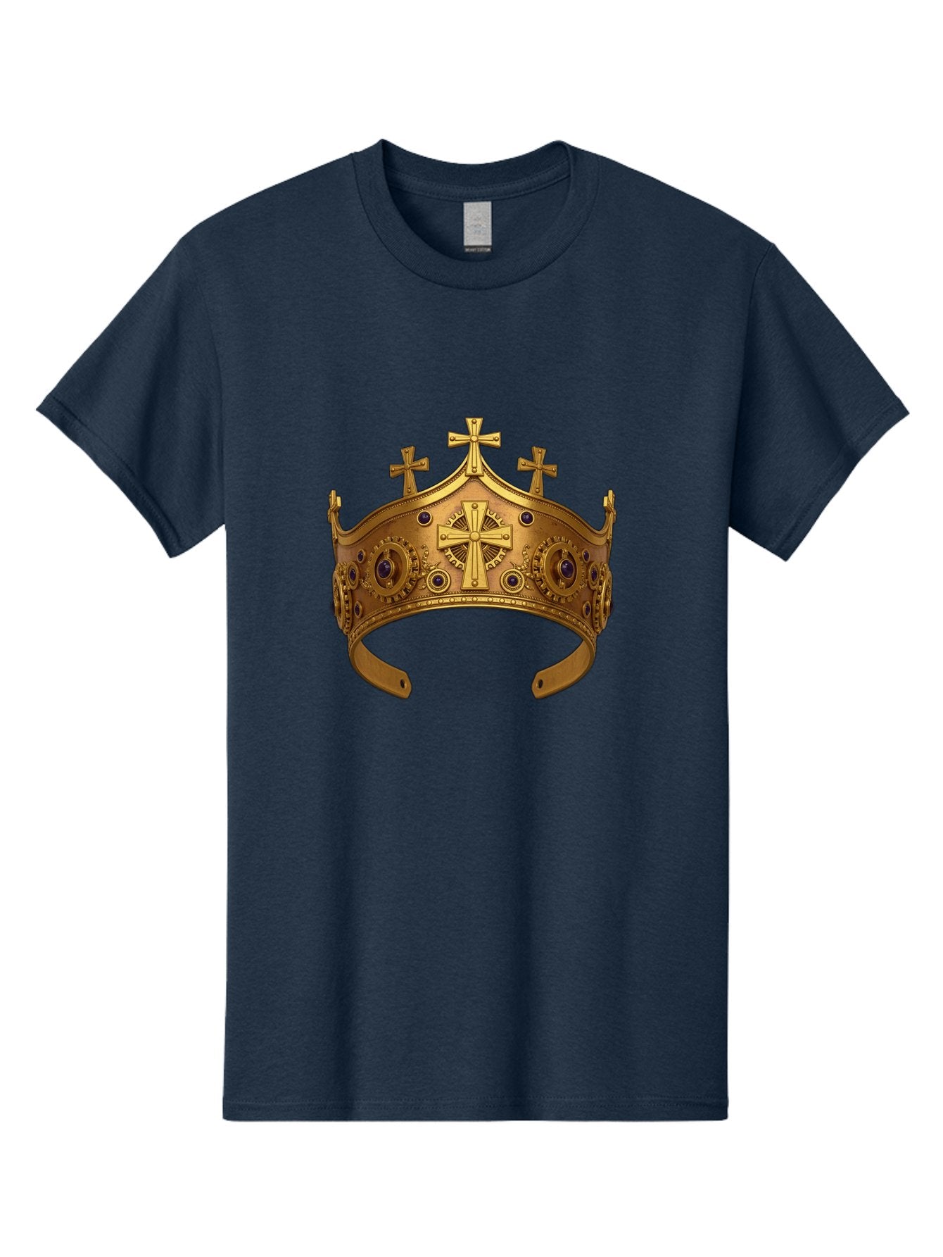 Gold-Crown-With-Crosses Men'S Graphic Tee, 100% Cotton, Comfortable Casual Summer Wear, Machine Washable, Vintage Camera, Old Camera, Antique Camera, Black Camera, Classic Photography, Photography Equipment, Nostalgic Device, Film Camera, Bag538 8