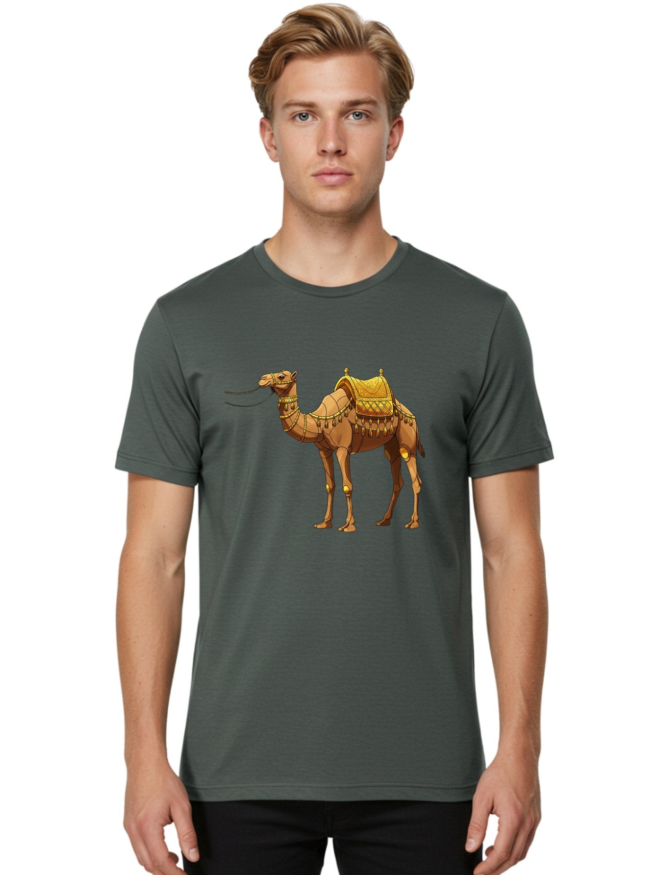 Golden-Camel-1 Men'S Graphic Tee, 100% Cotton, Comfortable Casual Summer Wear, Machine Washable, Vintage Camera, Old Camera, Antique Camera, Black Camera, Classic Photography, Photography Equipment, Nostalgic Device, Film Camera, Camera Art Bag546 23