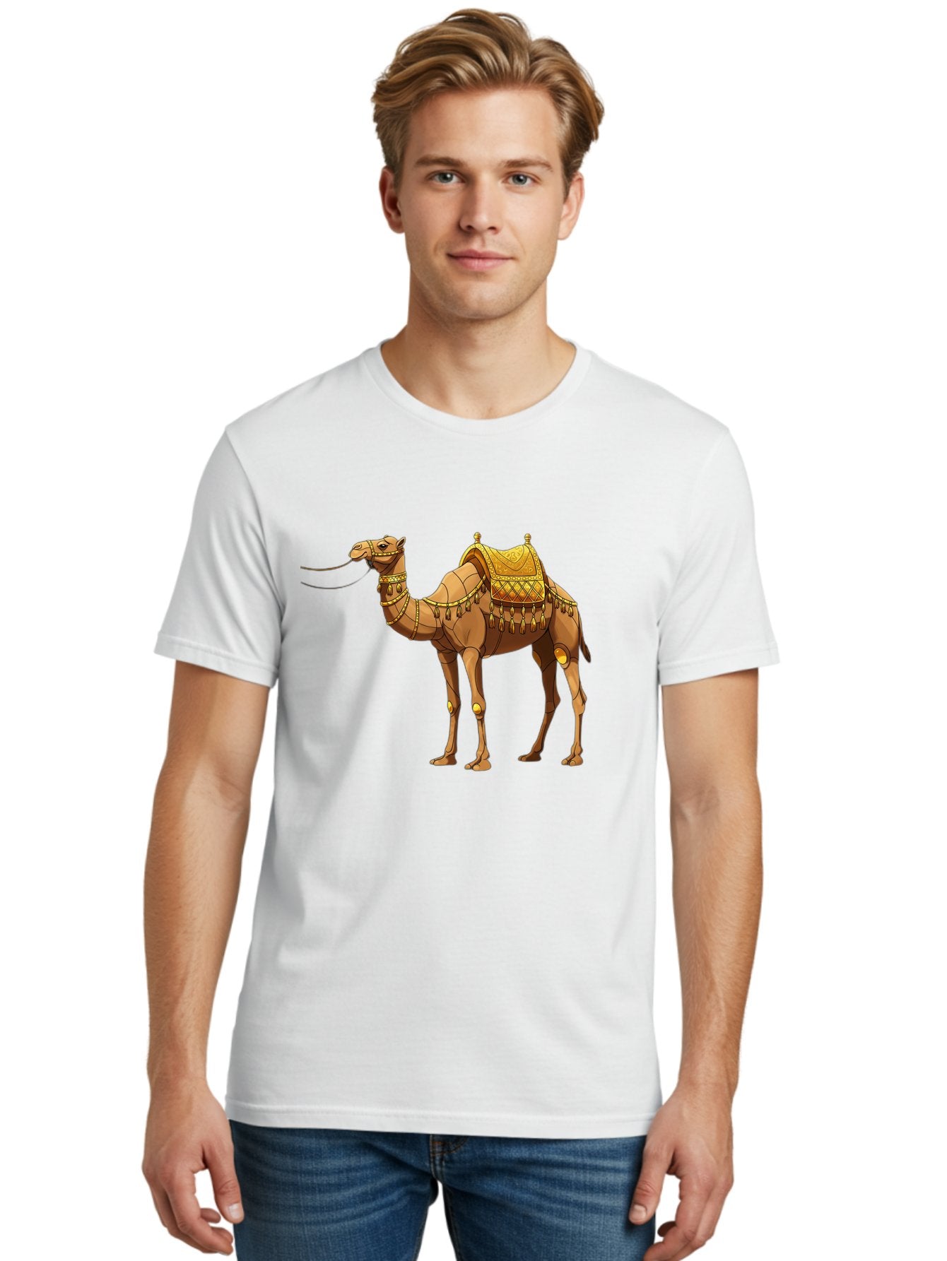 Golden-Camel-1 Men'S Graphic Tee, 100% Cotton, Comfortable Casual Summer Wear, Machine Washable, Vintage Camera, Old Camera, Antique Camera, Black Camera, Classic Photography, Photography Equipment, Nostalgic Device, Film Camera, Camera Art Bag546 24