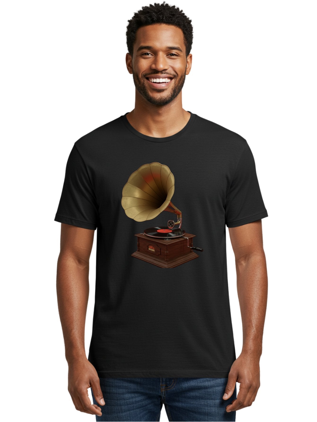 Gramophone Men'S Graphic Tee, 100% Cotton, Comfortable Casual Summer Wear, Machine Washable, Vintage Camera, Old Camera, Antique Camera, Black Camera, Classic Photography, Photography Equipment, Nostalgic Device, Film Camera, Camera Art Bag563 27