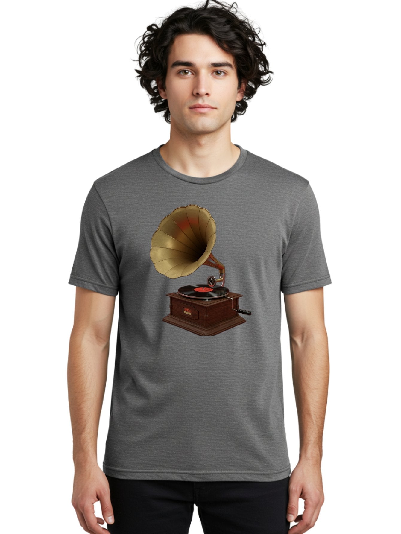 Gramophone Men'S Graphic Tee, 100% Cotton, Comfortable Casual Summer Wear, Machine Washable, Vintage Camera, Old Camera, Antique Camera, Black Camera, Classic Photography, Photography Equipment, Nostalgic Device, Film Camera, Camera Art Bag563 21