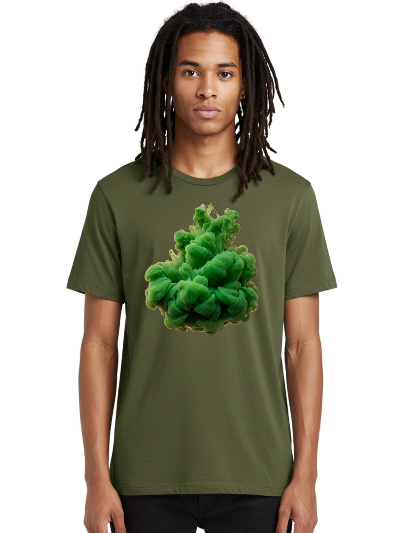 Green-Ink-Splash Men'S Graphic Tee, 100% Cotton, Comfortable Casual Summer Wear, Machine Washable, Vintage Camera, Old Camera, Antique Camera, Black Camera, Classic Photography, Photography Equipment, Nostalgic Device, Film Camera, Camera Art Bag568 22