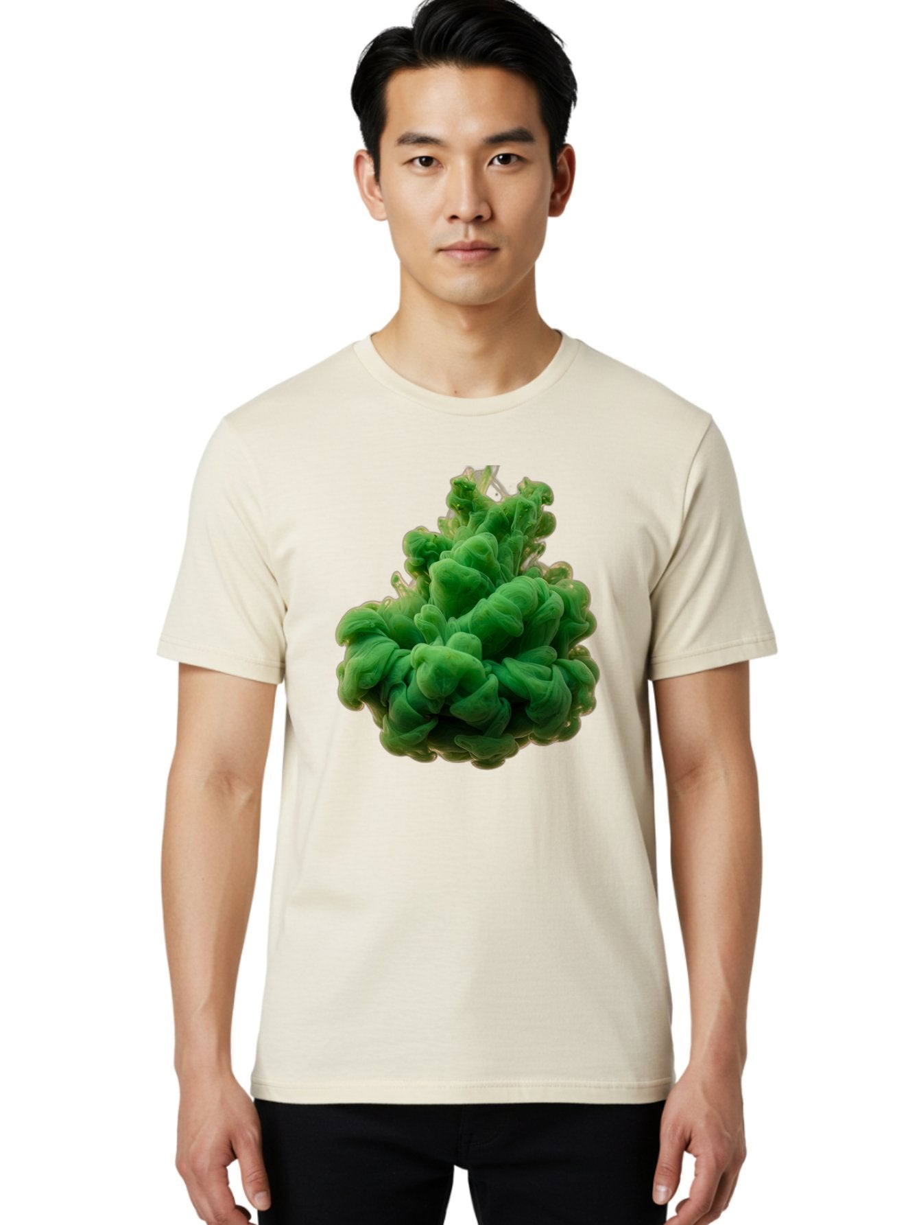 Green-Ink-Splash Men'S Graphic Tee, 100% Cotton, Comfortable Casual Summer Wear, Machine Washable, Vintage Camera, Old Camera, Antique Camera, Black Camera, Classic Photography, Photography Equipment, Nostalgic Device, Film Camera, Camera Art Bag568 21