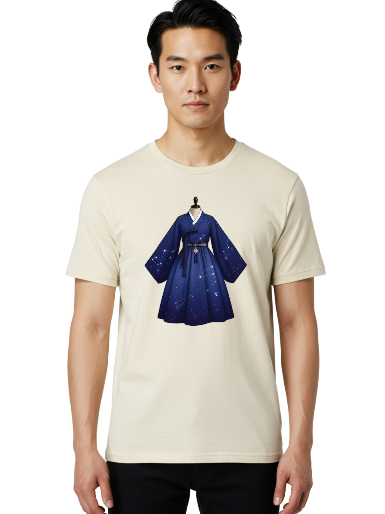 Hanbok-With-Constellation-Design Men'S Graphic Tee, 100% Cotton, Comfortable Casual Summer Wear, Machine Washable, Vintage Camera, Old Camera, Antique Camera, Black Camera, Classic Photography, Photography Equipment, Nostalgic Device, Bag571 23