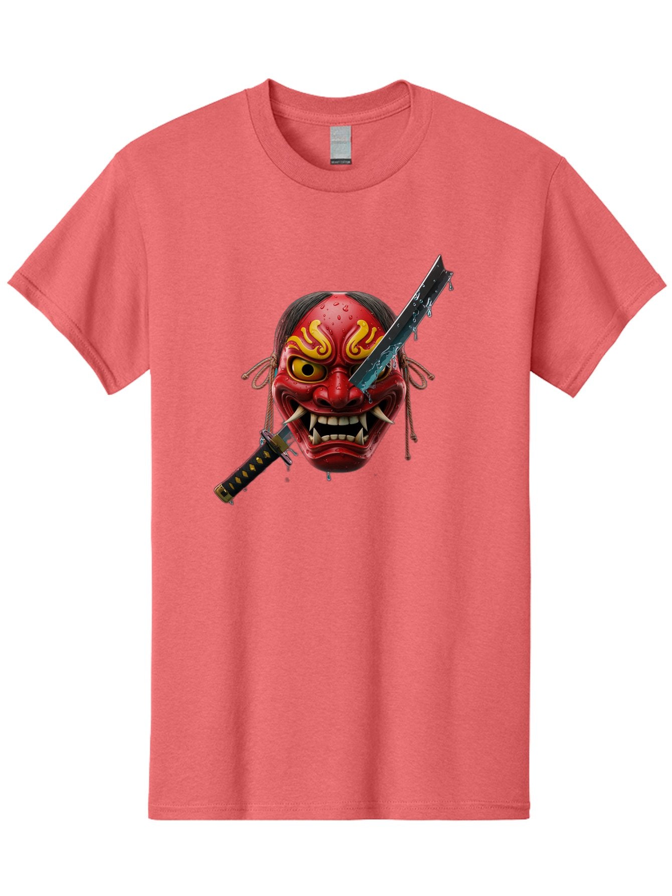 Hannya-Mask-With-Katana Men'S Graphic Tee, 100% Cotton, Comfortable Casual Summer Wear, Machine Washable, Vintage Camera, Old Camera, Antique Camera, Black Camera, Classic Photography, Photography Equipment, Nostalgic Device, Film Camera, Bag581 11