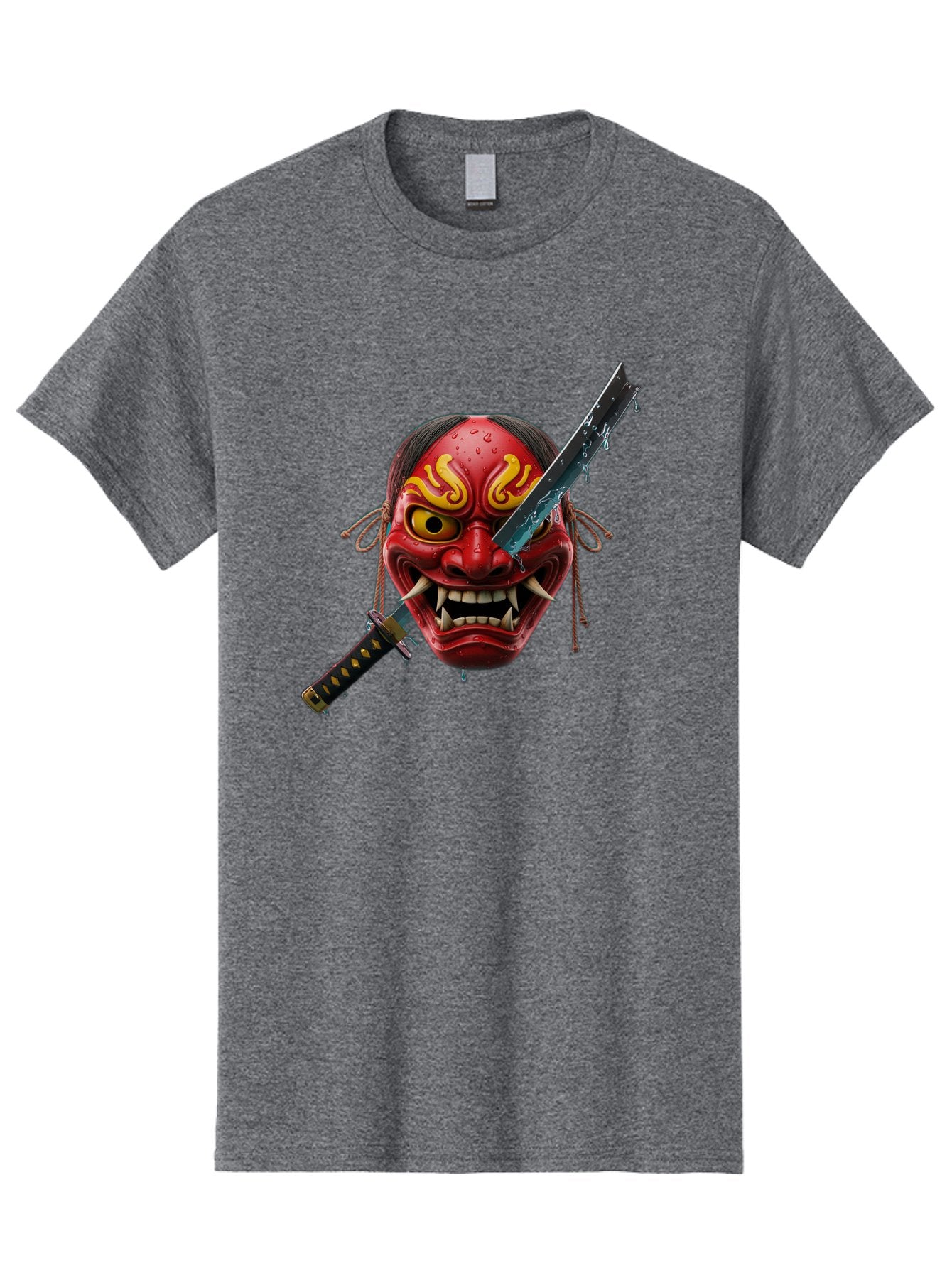 Hannya-Mask-With-Katana Men'S Graphic Tee, 100% Cotton, Comfortable Casual Summer Wear, Machine Washable, Vintage Camera, Old Camera, Antique Camera, Black Camera, Classic Photography, Photography Equipment, Nostalgic Device, Film Camera, Bag581 12