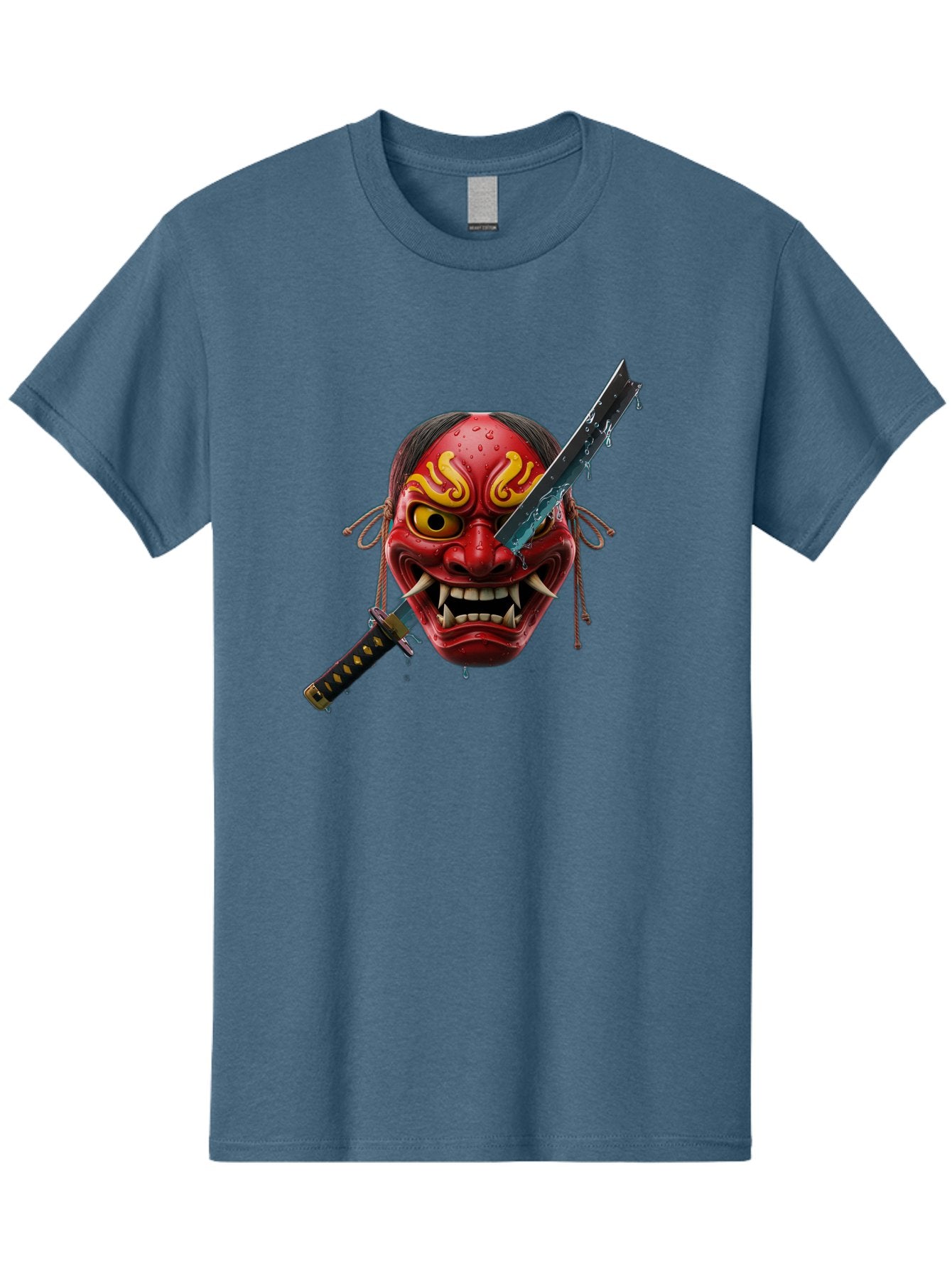Hannya-Mask-With-Katana Men'S Graphic Tee, 100% Cotton, Comfortable Casual Summer Wear, Machine Washable, Vintage Camera, Old Camera, Antique Camera, Black Camera, Classic Photography, Photography Equipment, Nostalgic Device, Film Camera, Bag581 4