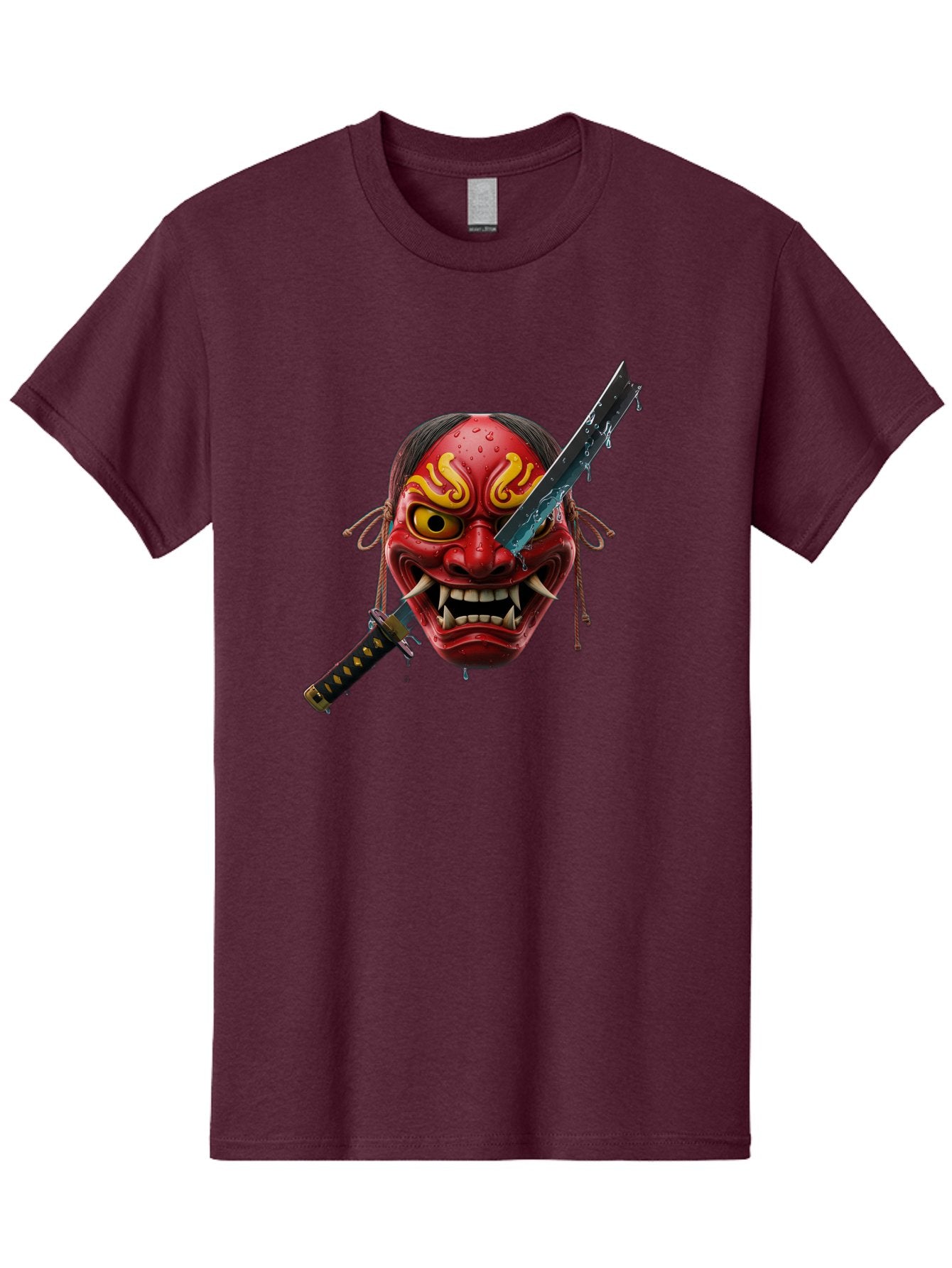 Hannya-Mask-With-Katana Men'S Graphic Tee, 100% Cotton, Comfortable Casual Summer Wear, Machine Washable, Vintage Camera, Old Camera, Antique Camera, Black Camera, Classic Photography, Photography Equipment, Nostalgic Device, Film Camera, Bag581 7
