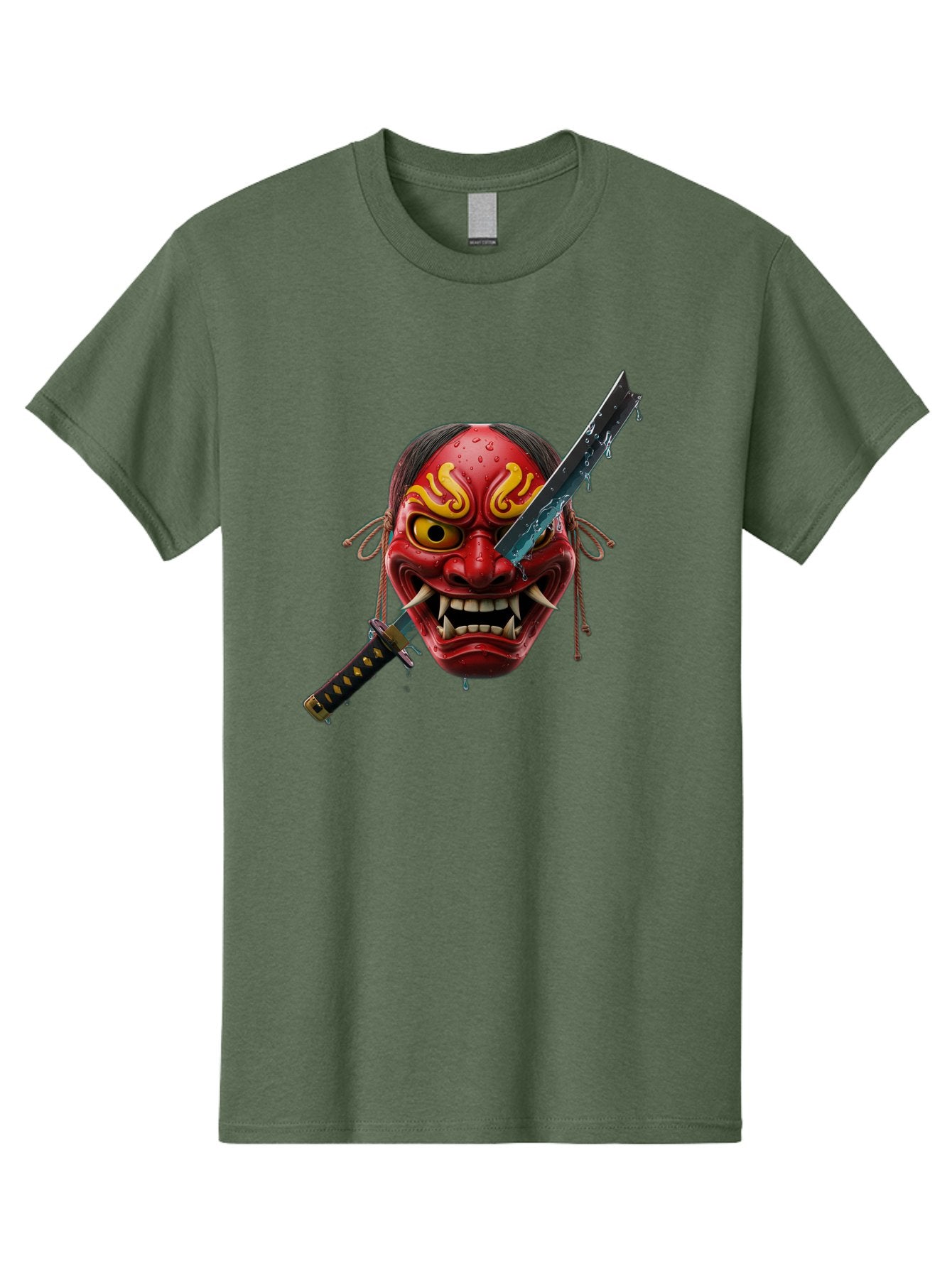 Hannya-Mask-With-Katana Men'S Graphic Tee, 100% Cotton, Comfortable Casual Summer Wear, Machine Washable, Vintage Camera, Old Camera, Antique Camera, Black Camera, Classic Photography, Photography Equipment, Nostalgic Device, Film Camera, Bag581 10