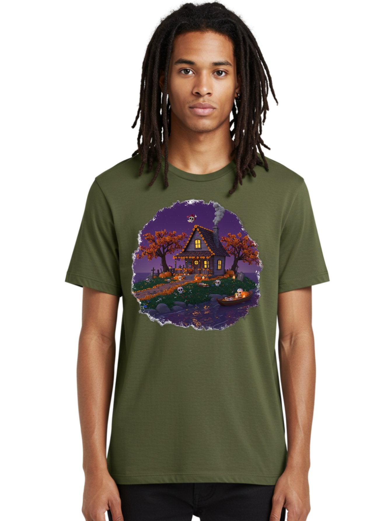Haunted-House-1 Men'S Graphic Tee, 100% Cotton, Comfortable Casual Summer Wear, Machine Washable, Vintage Camera, Old Camera, Antique Camera, Black Camera, Classic Photography, Photography Equipment, Nostalgic Device, Film Camera, Camera Art Bag583 21