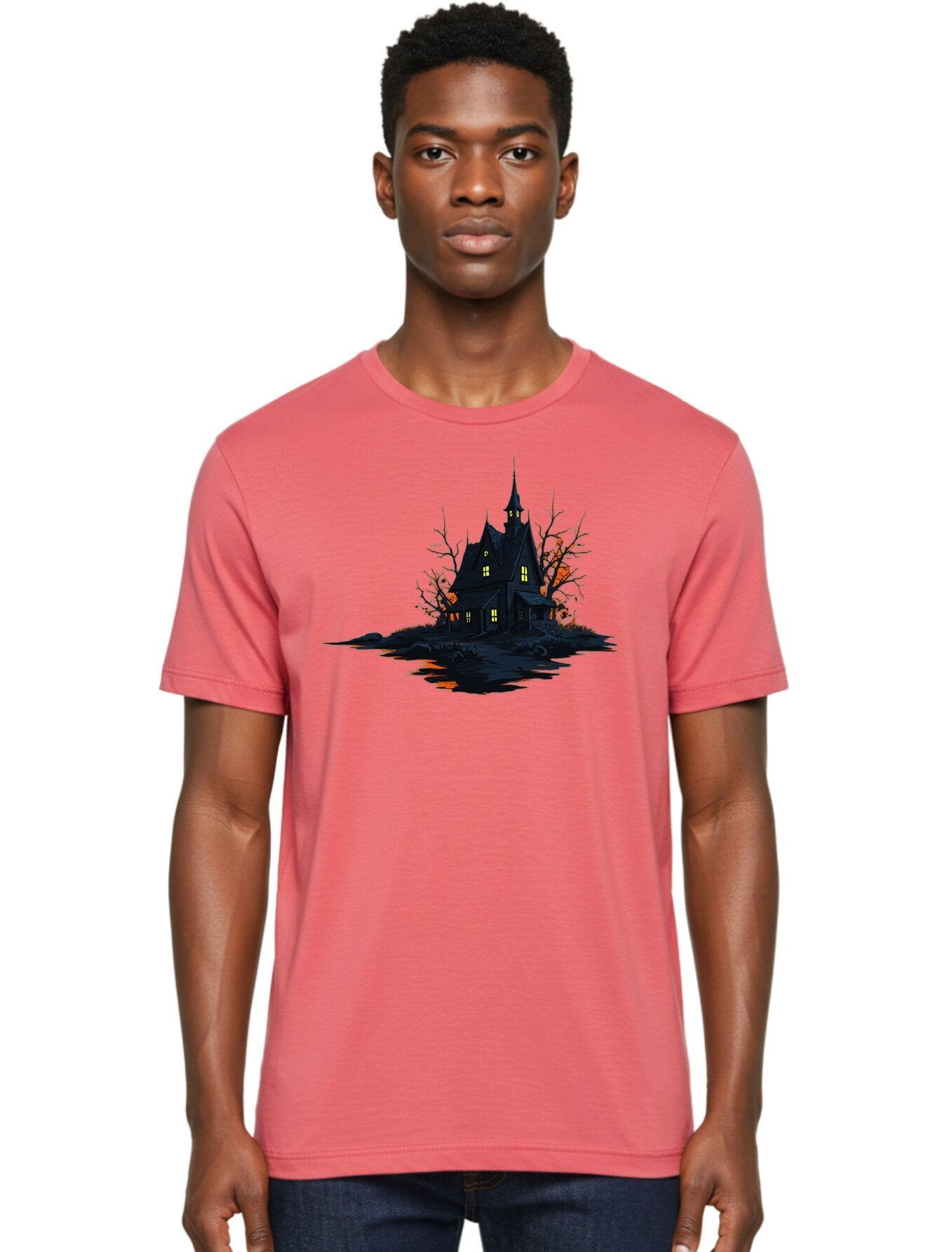 Haunted-House Men'S Graphic Tee, 100% Cotton, Comfortable Casual Summer Wear, Machine Washable, Vintage Camera, Old Camera, Antique Camera, Black Camera, Classic Photography, Photography Equipment, Nostalgic Device, Film Camera, Camera Art Bag584 27