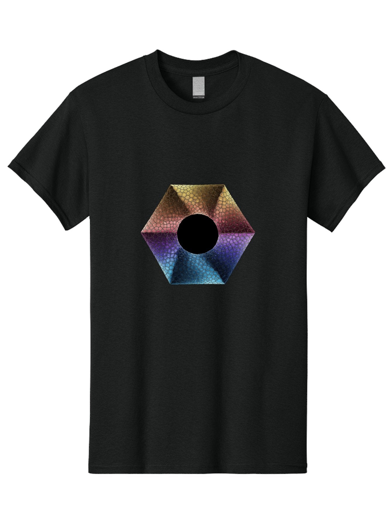 Hexagonal-Shape Men'S Graphic Tee, 100% Cotton, Comfortable Casual Summer Wear, Machine Washable, Vintage Camera, Old Camera, Antique Camera, Black Camera, Classic Photography, Photography Equipment, Nostalgic Device, Film Camera, Camera Art Bag592 4