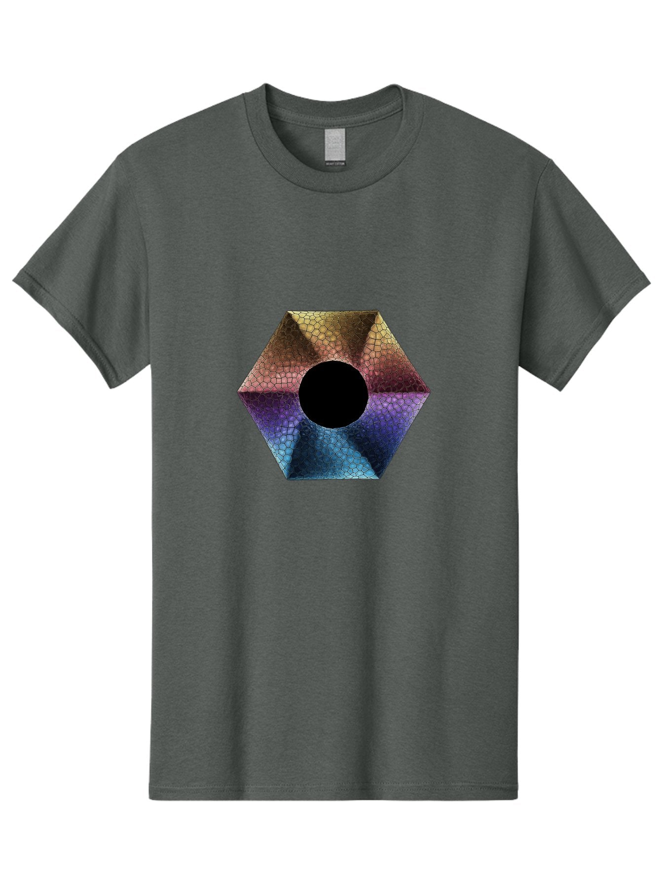 Hexagonal-Shape Men'S Graphic Tee, 100% Cotton, Comfortable Casual Summer Wear, Machine Washable, Vintage Camera, Old Camera, Antique Camera, Black Camera, Classic Photography, Photography Equipment, Nostalgic Device, Film Camera, Camera Art Bag592 9