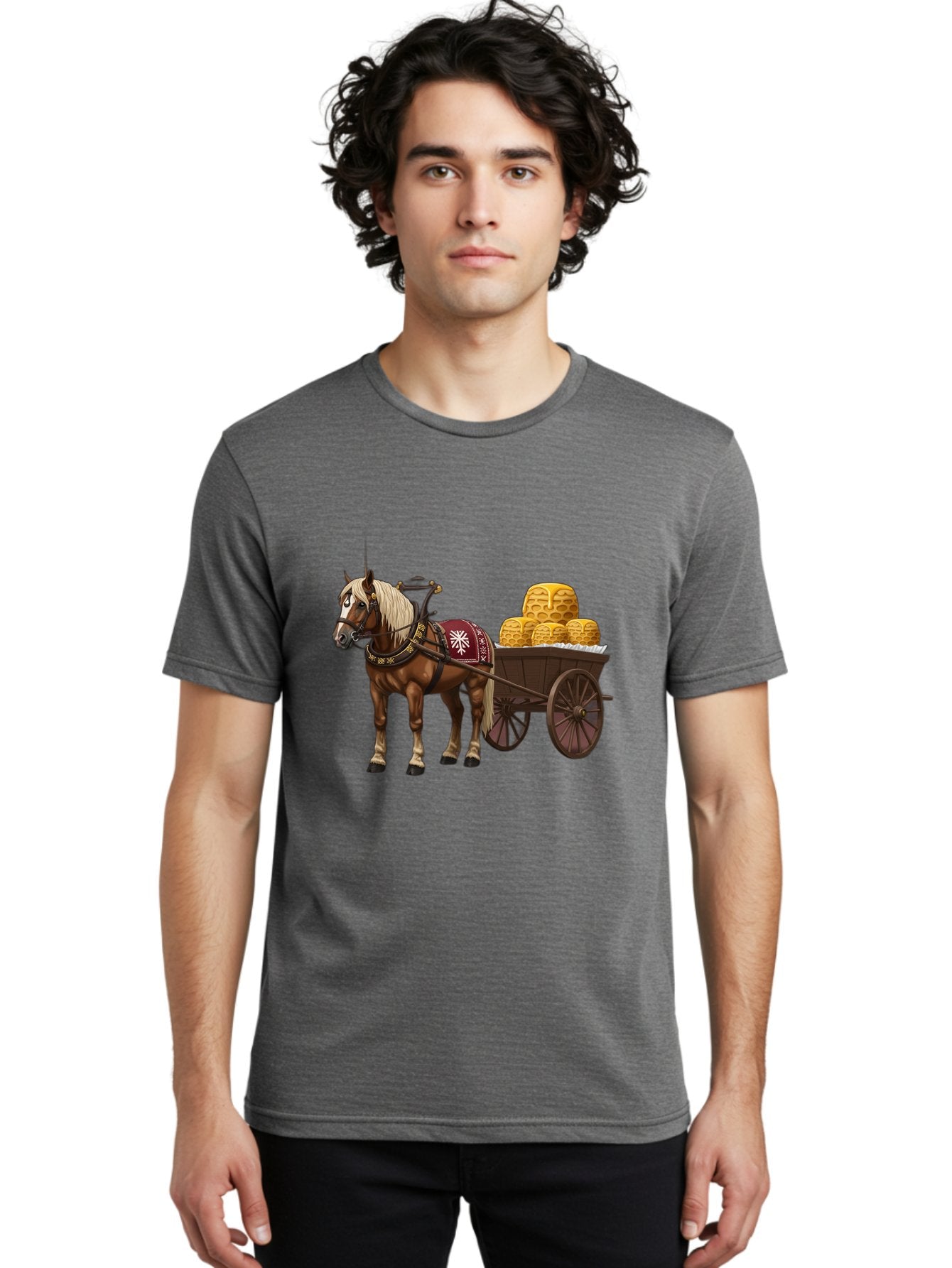 Horse-Drawn-Wagon Men'S Graphic Tee, 100% Cotton, Comfortable Casual Summer Wear, Machine Washable, Vintage Camera, Old Camera, Antique Camera, Black Camera, Classic Photography, Photography Equipment, Nostalgic Device, Film Camera, Camera Art Bag595 20