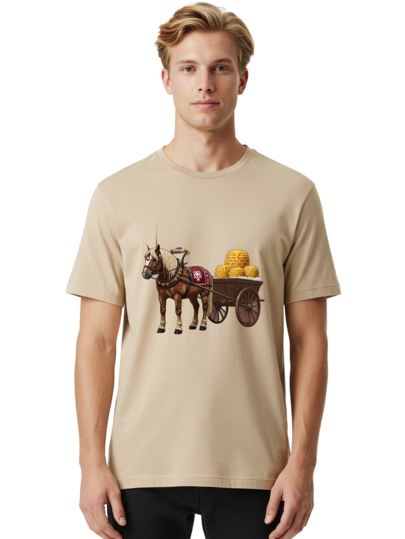 Horse-Drawn-Wagon Men'S Graphic Tee, 100% Cotton, Comfortable Casual Summer Wear, Machine Washable, Vintage Camera, Old Camera, Antique Camera, Black Camera, Classic Photography, Photography Equipment, Nostalgic Device, Film Camera, Camera Art Bag595 22