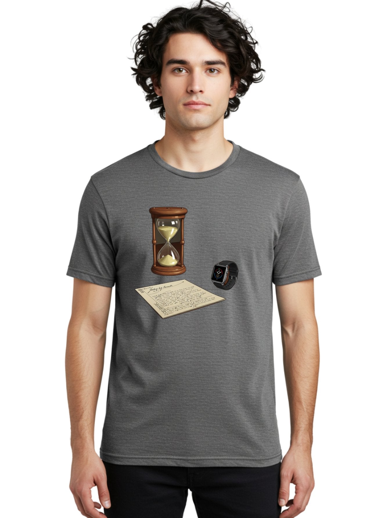 Hourglass-Watch-Letter Men'S Graphic Tee, 100% Cotton, Comfortable Casual Summer Wear, Machine Washable, Vintage Camera, Old Camera, Antique Camera, Black Camera, Classic Photography, Photography Equipment, Nostalgic Device, Film Camera, Bag597 30