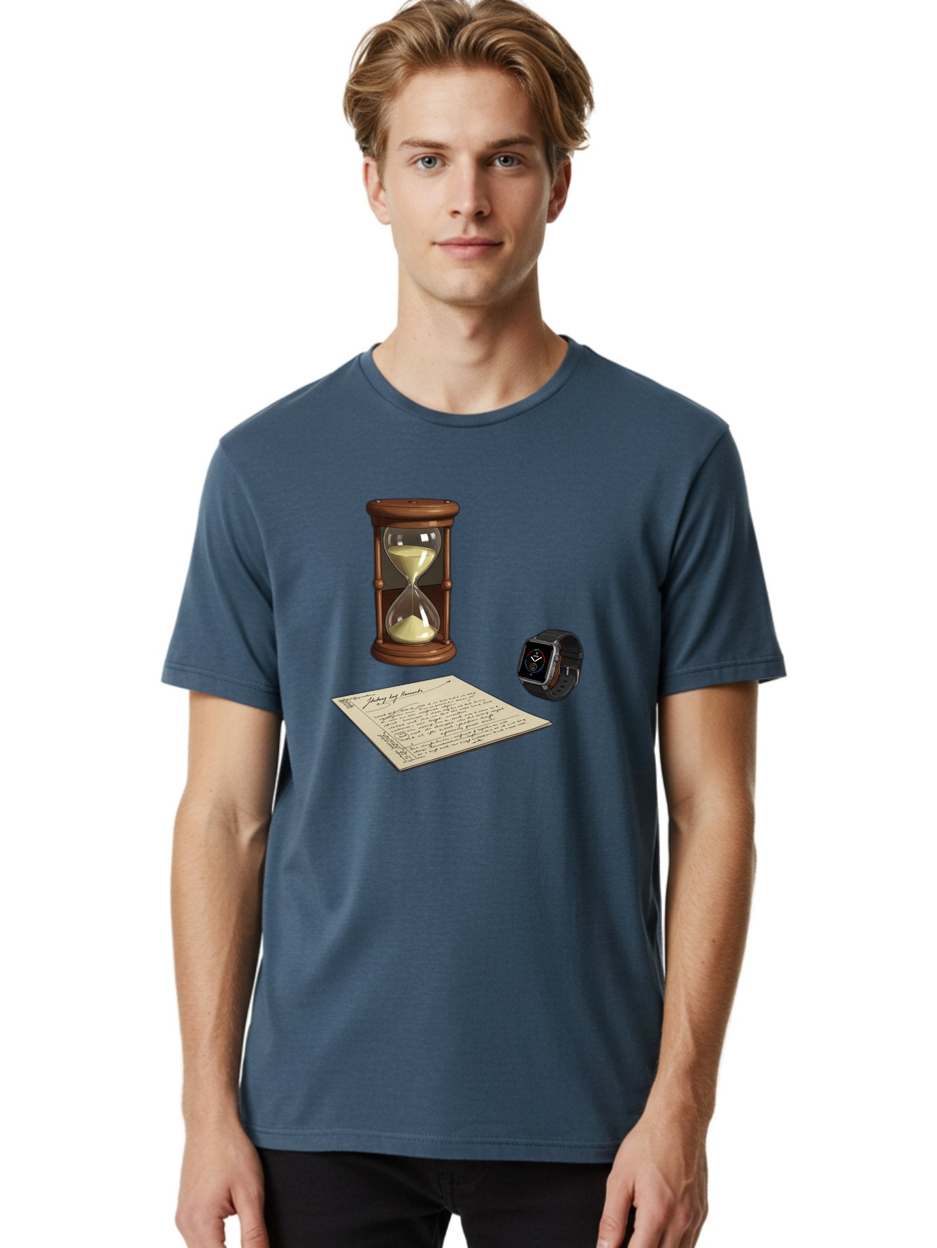 Hourglass-Watch-Letter Men'S Graphic Tee, 100% Cotton, Comfortable Casual Summer Wear, Machine Washable, Vintage Camera, Old Camera, Antique Camera, Black Camera, Classic Photography, Photography Equipment, Nostalgic Device, Film Camera, Bag597 17