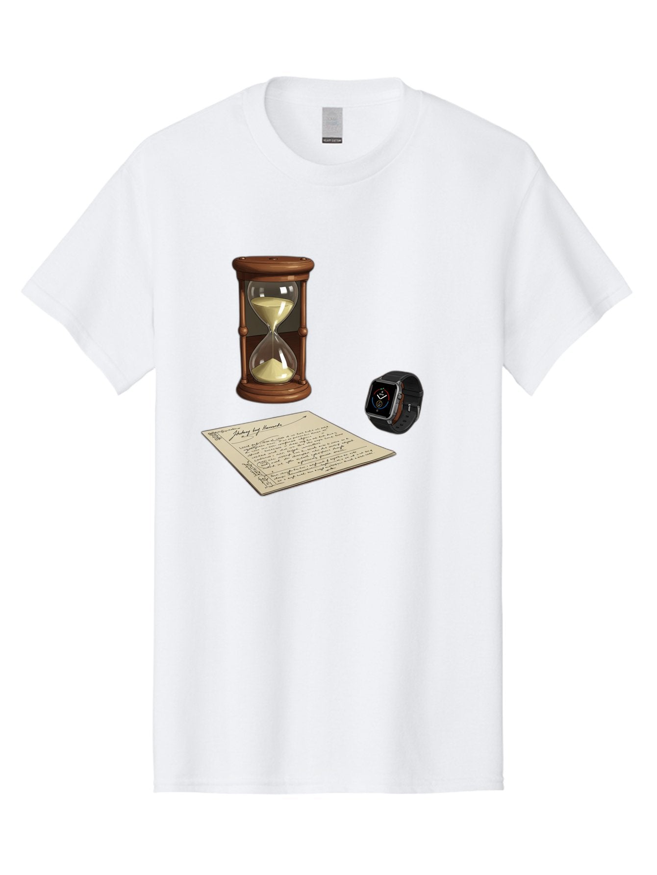 Hourglass-Watch-Letter Men'S Graphic Tee, 100% Cotton, Comfortable Casual Summer Wear, Machine Washable, Vintage Camera, Old Camera, Antique Camera, Black Camera, Classic Photography, Photography Equipment, Nostalgic Device, Film Camera, Bag597 3