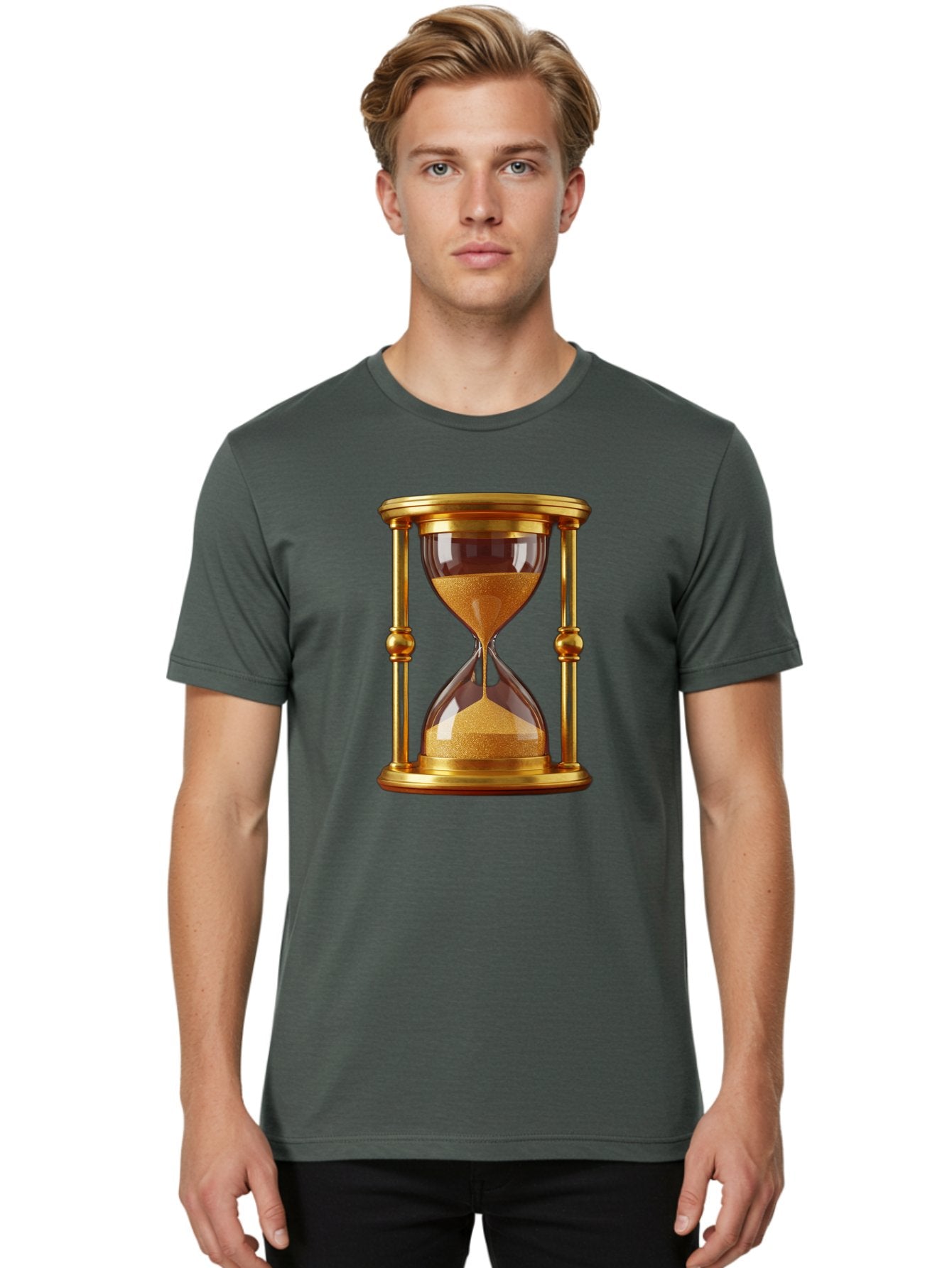 Hourglass Men'S Graphic Tee, 100% Cotton, Comfortable Casual Summer Wear, Machine Washable, Vintage Camera, Old Camera, Antique Camera, Black Camera, Classic Photography, Photography Equipment, Nostalgic Device, Film Camera, Camera Art Bag598 23