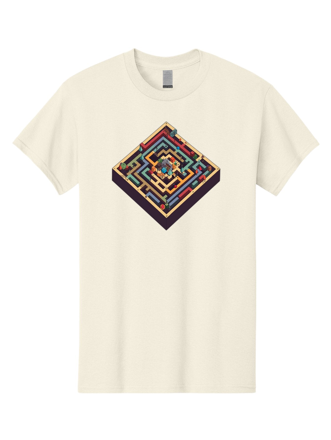 Isometric-Labyrinth Men'S Graphic Tee, 100% Cotton, Comfortable Casual Summer Wear, Machine Washable, Vintage Camera, Old Camera, Antique Camera, Black Camera, Classic Photography, Photography Equipment, Nostalgic Device, Film Camera, Bag620