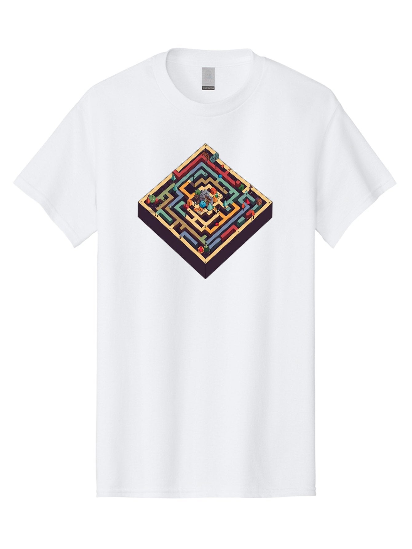 Isometric-Labyrinth Men'S Graphic Tee, 100% Cotton, Comfortable Casual Summer Wear, Machine Washable, Vintage Camera, Old Camera, Antique Camera, Black Camera, Classic Photography, Photography Equipment, Nostalgic Device, Film Camera, Bag620 7