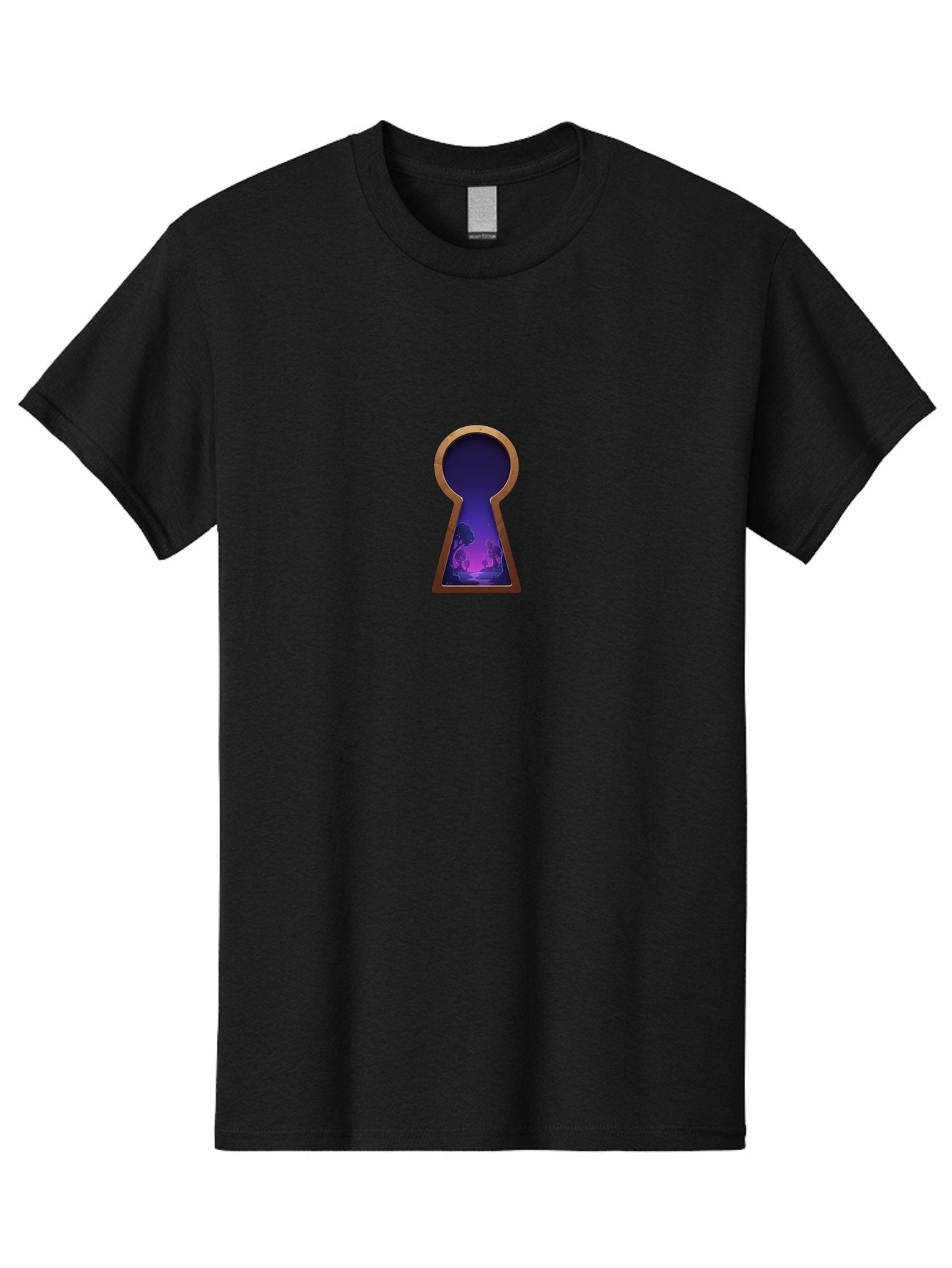 Keyhole-With-Purple-Scenery Men'S Graphic Tee, 100% Cotton, Comfortable Casual Summer Wear, Machine Washable, Vintage Camera, Old Camera, Antique Camera, Black Camera, Classic Photography, Photography Equipment, Nostalgic Device, Film Camera, Bag638 12