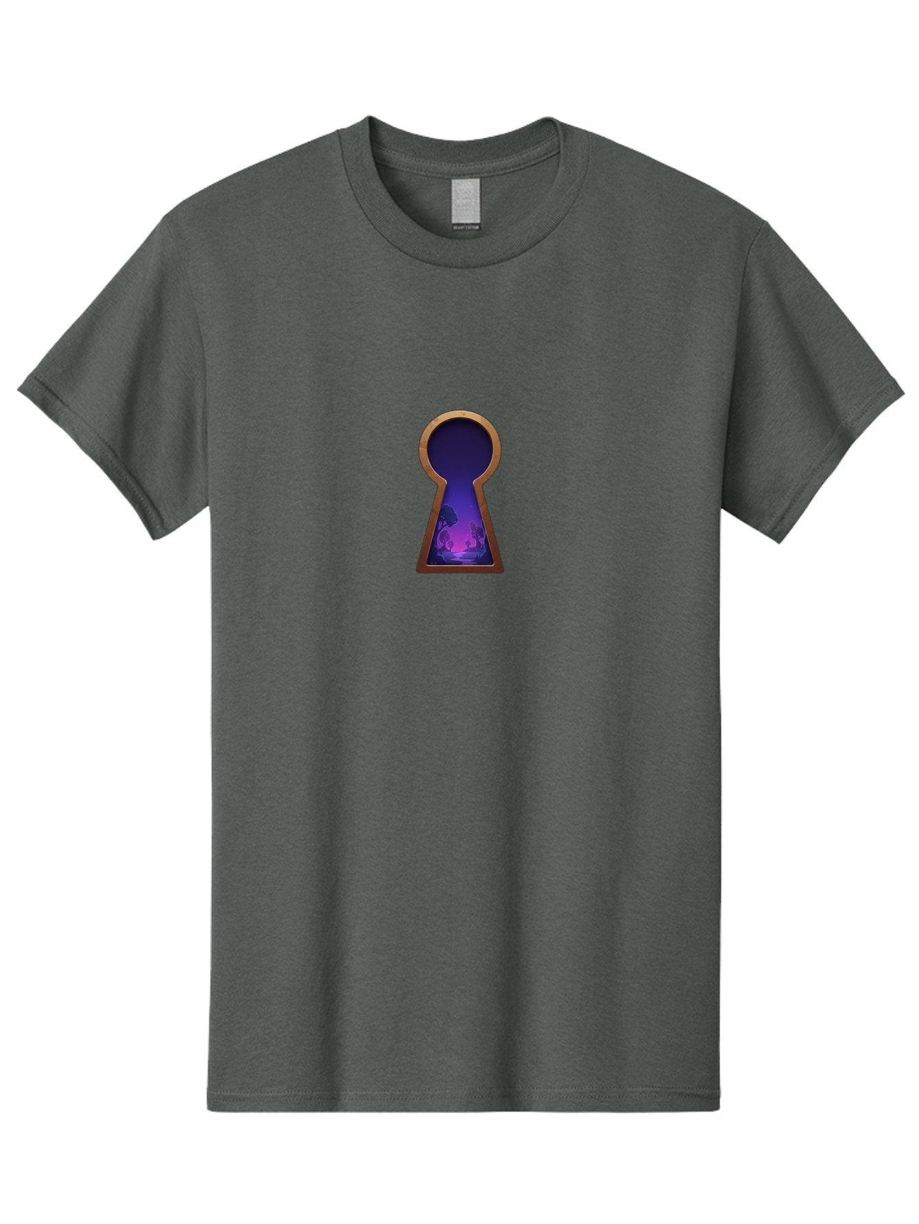 Keyhole-With-Purple-Scenery Men'S Graphic Tee, 100% Cotton, Comfortable Casual Summer Wear, Machine Washable, Vintage Camera, Old Camera, Antique Camera, Black Camera, Classic Photography, Photography Equipment, Nostalgic Device, Film Camera, Bag638 7