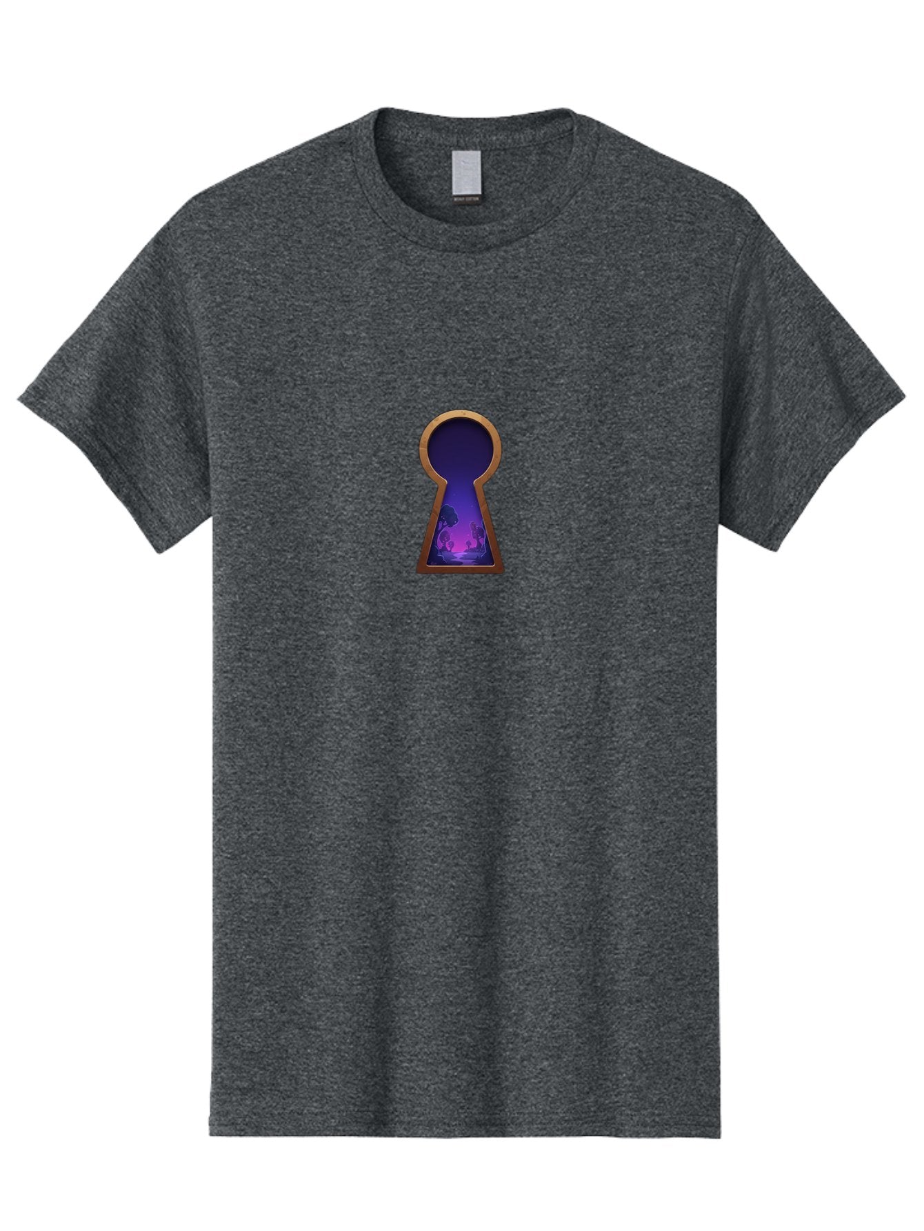 Keyhole-With-Purple-Scenery Men'S Graphic Tee, 100% Cotton, Comfortable Casual Summer Wear, Machine Washable, Vintage Camera, Old Camera, Antique Camera, Black Camera, Classic Photography, Photography Equipment, Nostalgic Device, Film Camera, Bag638