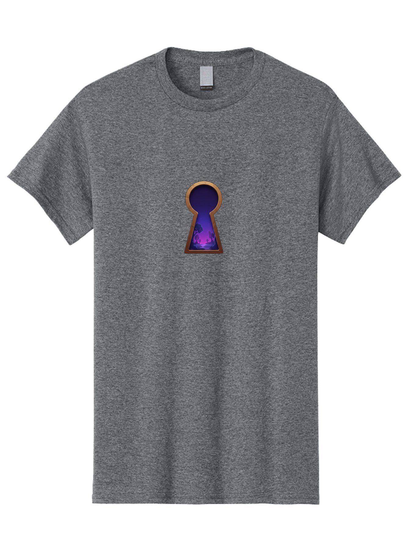 Keyhole-With-Purple-Scenery Men'S Graphic Tee, 100% Cotton, Comfortable Casual Summer Wear, Machine Washable, Vintage Camera, Old Camera, Antique Camera, Black Camera, Classic Photography, Photography Equipment, Nostalgic Device, Film Camera, Bag638 13