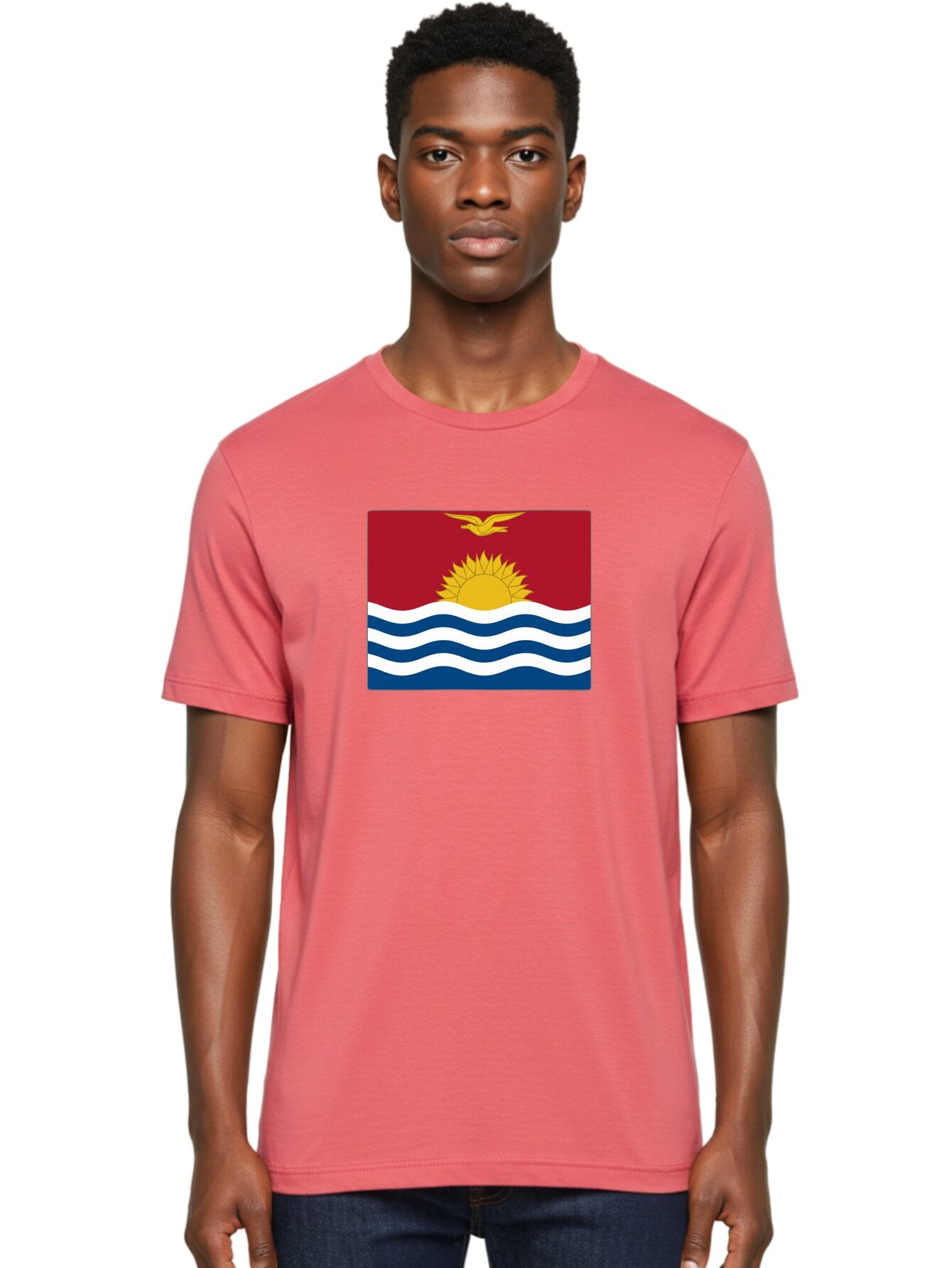Kiribati-Flag-1 Men'S Graphic Tee, 100% Cotton, Comfortable Casual Summer Wear, Machine Washable, Vintage Camera, Old Camera, Antique Camera, Black Camera, Classic Photography, Photography Equipment, Nostalgic Device, Film Camera, Camera Art Bag643 22