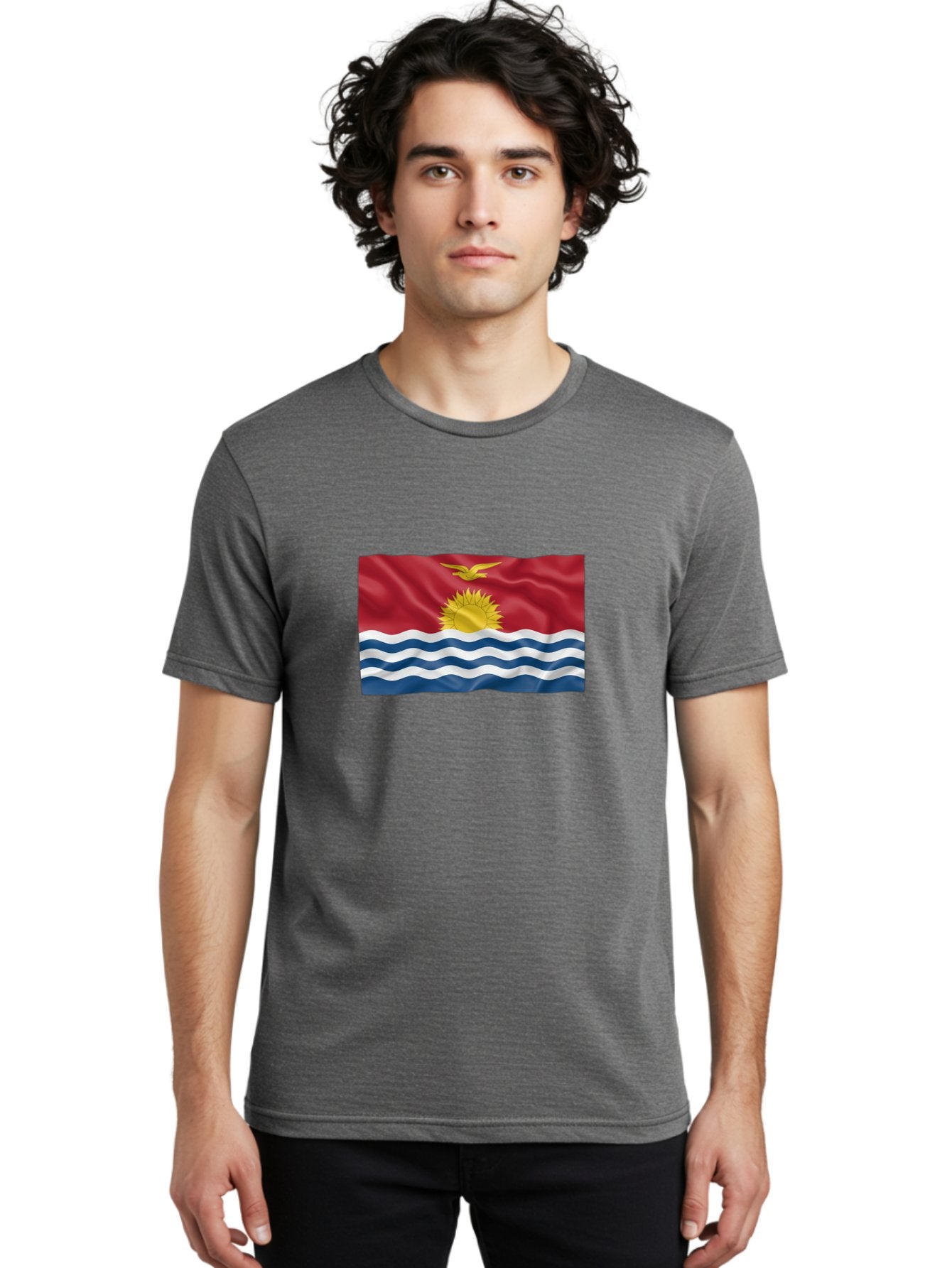 Kiribati-Flag-2 Men'S Graphic Tee, 100% Cotton, Comfortable Casual Summer Wear, Machine Washable, Vintage Camera, Old Camera, Antique Camera, Black Camera, Classic Photography, Photography Equipment, Nostalgic Device, Film Camera, Camera Art Bag644 18