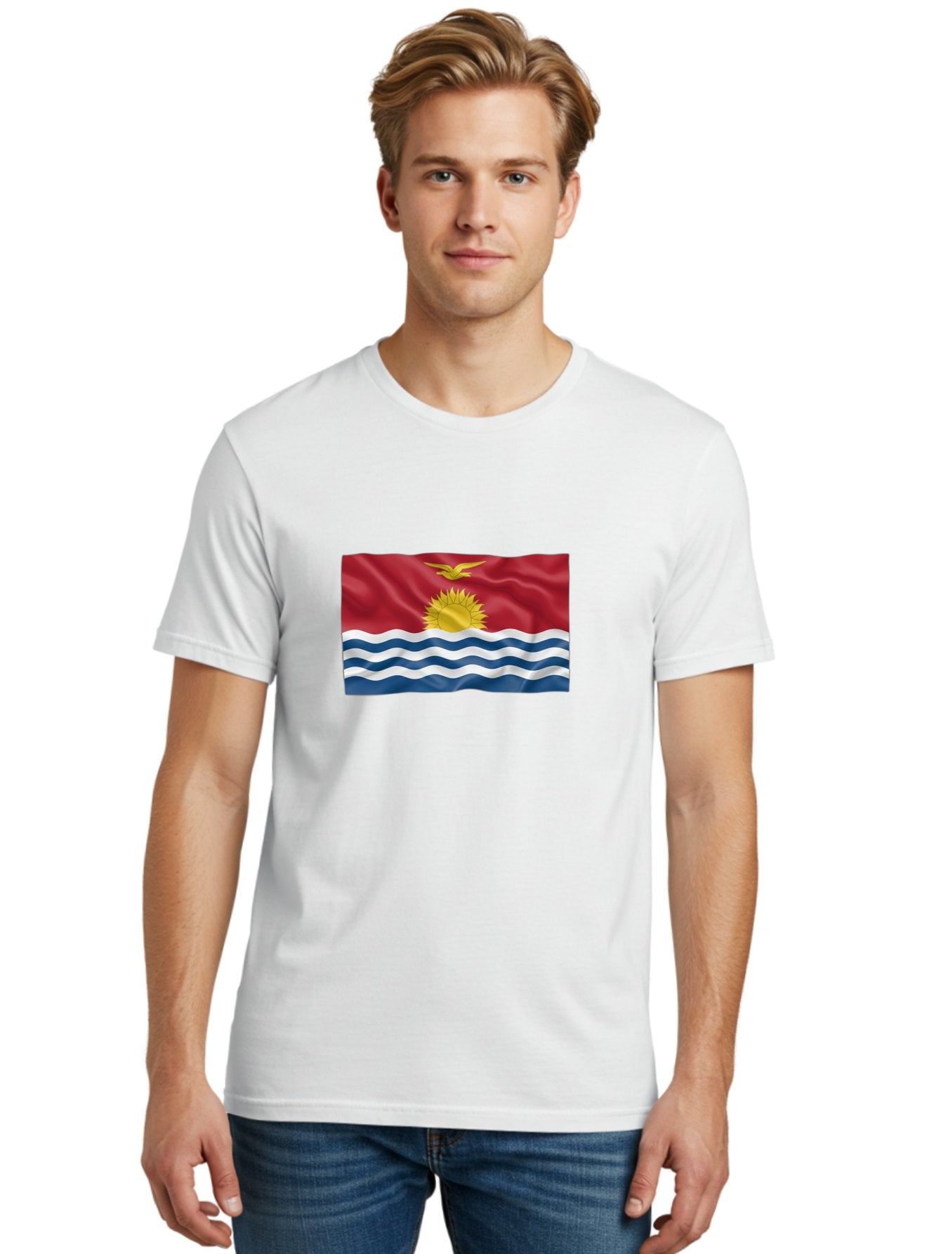 Kiribati-Flag-2 Men'S Graphic Tee, 100% Cotton, Comfortable Casual Summer Wear, Machine Washable, Vintage Camera, Old Camera, Antique Camera, Black Camera, Classic Photography, Photography Equipment, Nostalgic Device, Film Camera, Camera Art Bag644 22