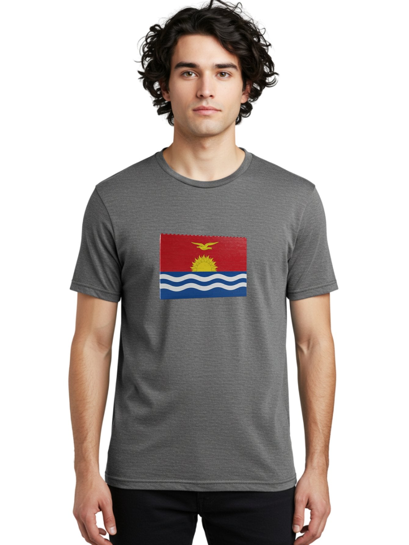 Kiribati-Flag-5 Men'S Graphic Tee, 100% Cotton, Comfortable Casual Summer Wear, Machine Washable, Vintage Camera, Old Camera, Antique Camera, Black Camera, Classic Photography, Photography Equipment, Nostalgic Device, Film Camera, Camera Art Bag647 25
