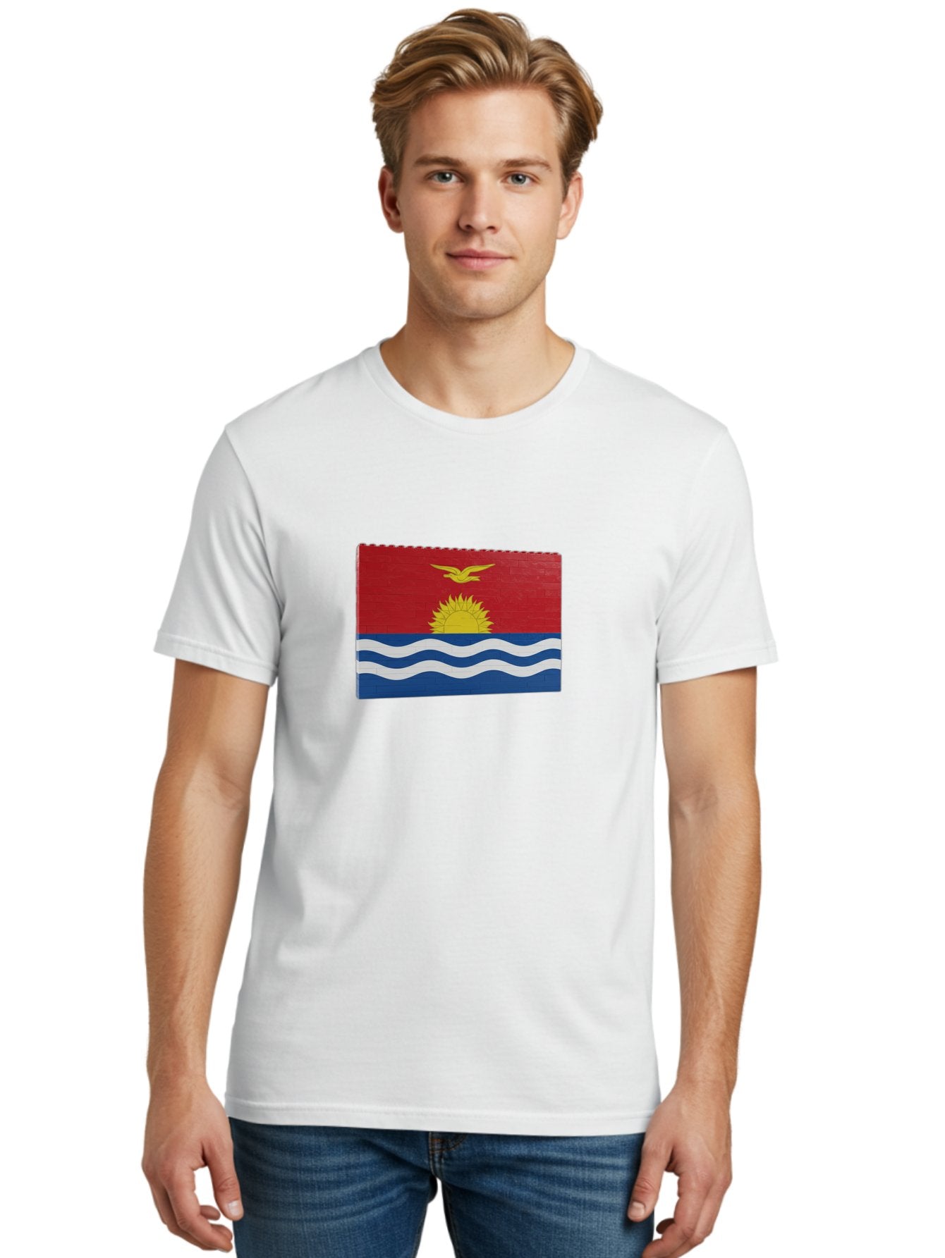 Kiribati-Flag-5 Men'S Graphic Tee, 100% Cotton, Comfortable Casual Summer Wear, Machine Washable, Vintage Camera, Old Camera, Antique Camera, Black Camera, Classic Photography, Photography Equipment, Nostalgic Device, Film Camera, Camera Art Bag647 21