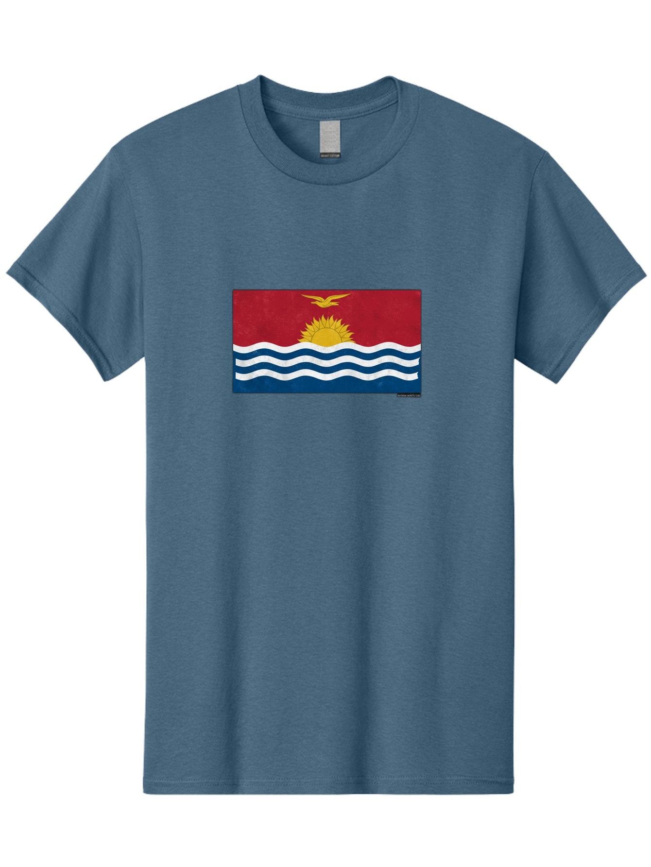 Kiribati-Flag-7 Men'S Graphic Tee, 100% Cotton, Comfortable Casual Summer Wear, Machine Washable, Vintage Camera, Old Camera, Antique Camera, Black Camera, Classic Photography, Photography Equipment, Nostalgic Device, Film Camera, Camera Art Bag649 7