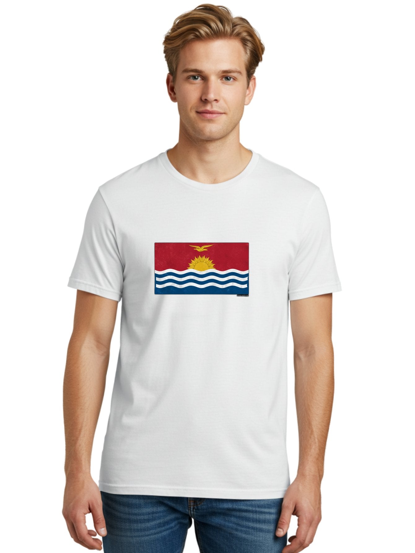 Kiribati-Flag-7 Men'S Graphic Tee, 100% Cotton, Comfortable Casual Summer Wear, Machine Washable, Vintage Camera, Old Camera, Antique Camera, Black Camera, Classic Photography, Photography Equipment, Nostalgic Device, Film Camera, Camera Art Bag649 26