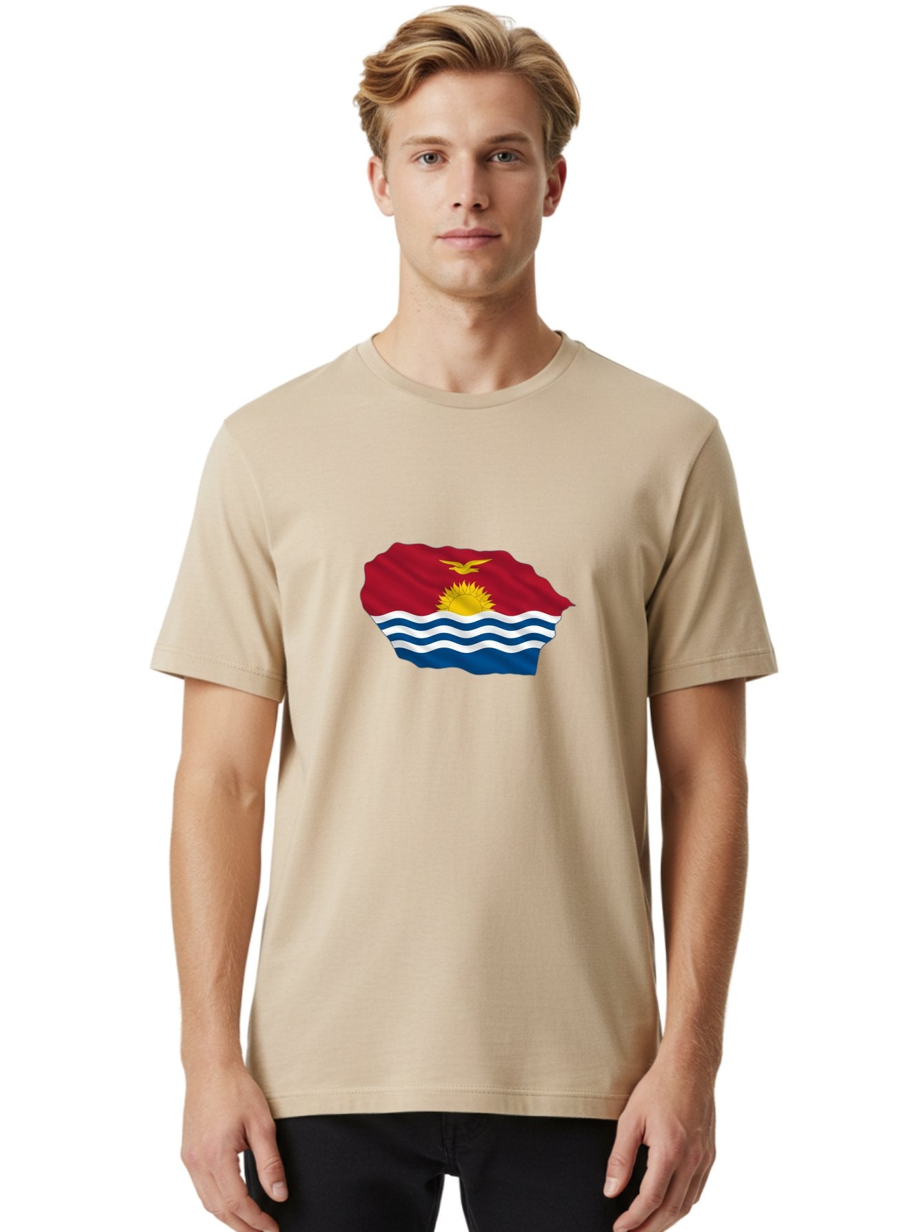 Kiribati-Flag-9 Men'S Graphic Tee, 100% Cotton, Comfortable Casual Summer Wear, Machine Washable, Vintage Camera, Old Camera, Antique Camera, Black Camera, Classic Photography, Photography Equipment, Nostalgic Device, Film Camera, Camera Art Bag651 20