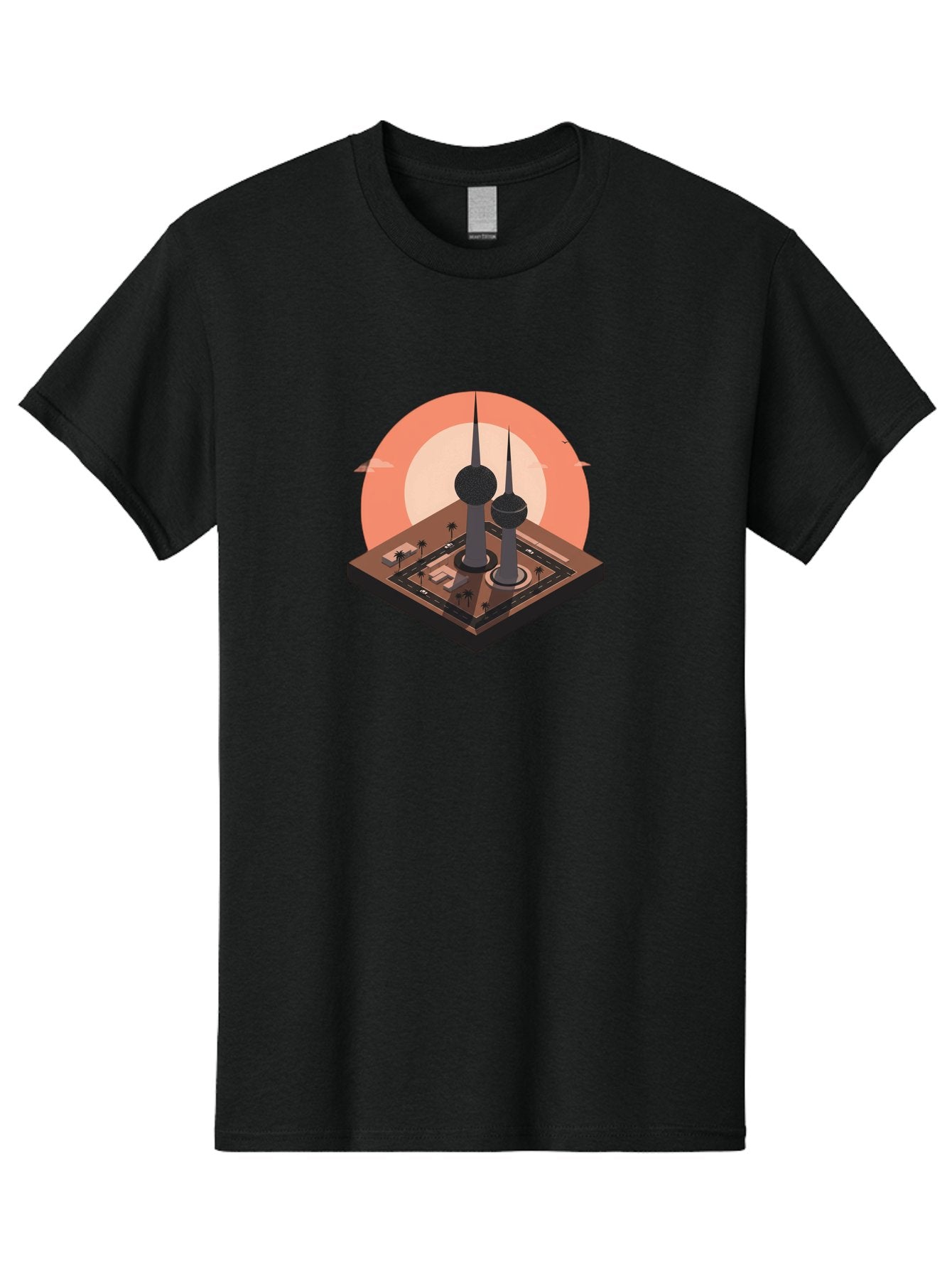 Kuwait-Towers-2 Men'S Graphic Tee, 100% Cotton, Comfortable Casual Summer Wear, Machine Washable, Vintage Camera, Old Camera, Antique Camera, Black Camera, Classic Photography, Photography Equipment, Nostalgic Device, Film Camera, Camera Art Bag669 7