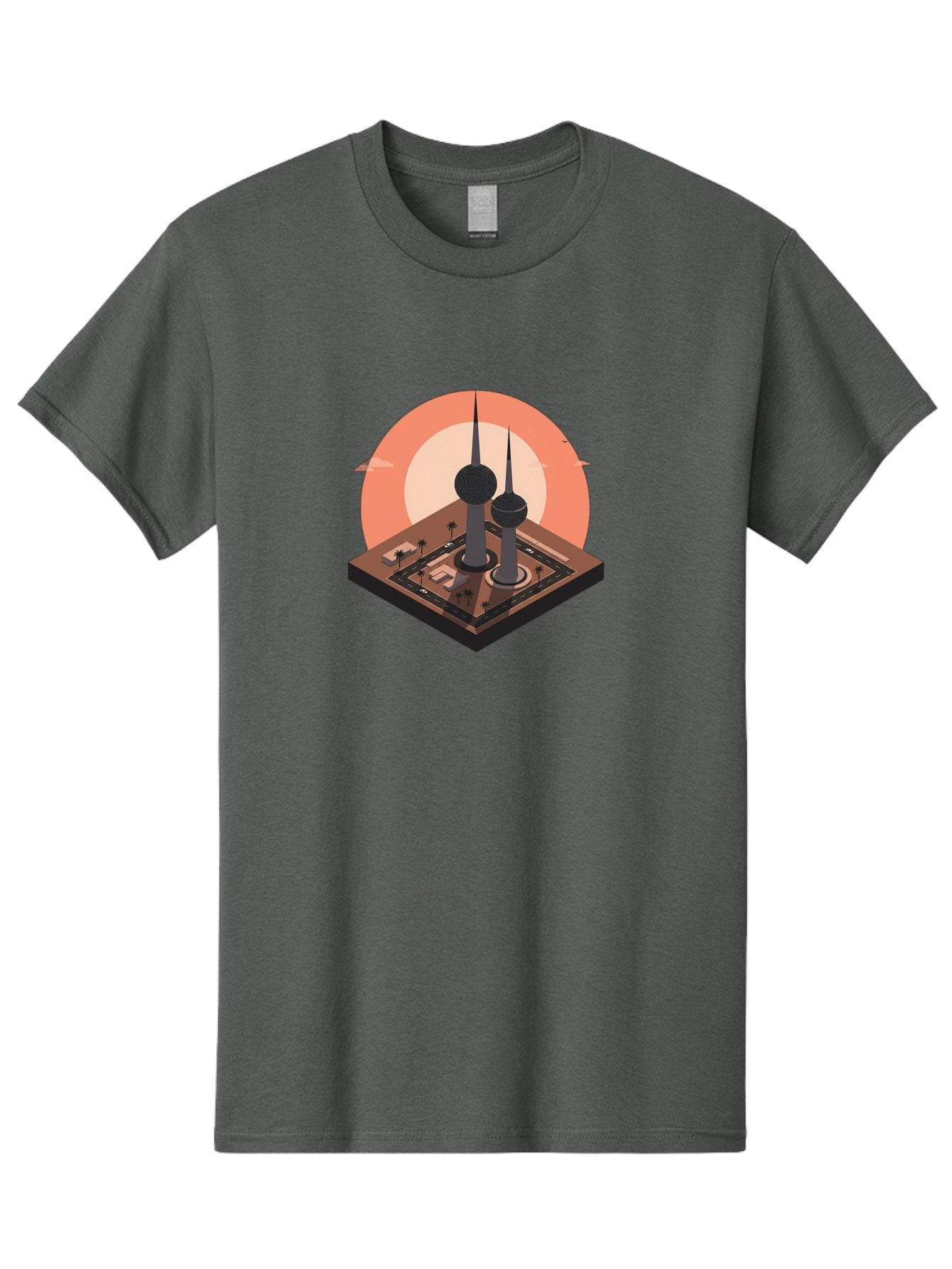 Kuwait-Towers-2 Men'S Graphic Tee, 100% Cotton, Comfortable Casual Summer Wear, Machine Washable, Vintage Camera, Old Camera, Antique Camera, Black Camera, Classic Photography, Photography Equipment, Nostalgic Device, Film Camera, Camera Art Bag669 3