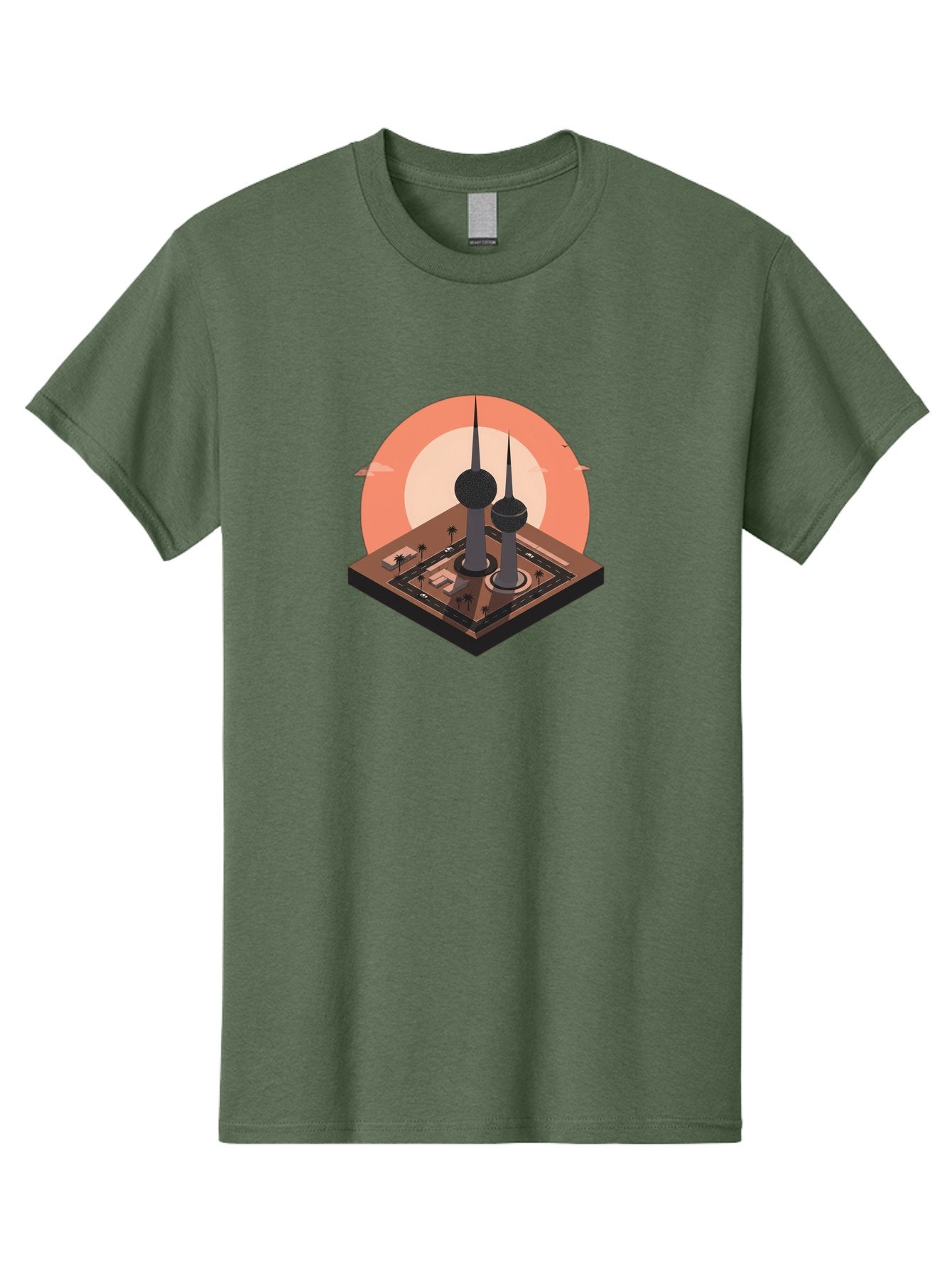 Kuwait-Towers-2 Men'S Graphic Tee, 100% Cotton, Comfortable Casual Summer Wear, Machine Washable, Vintage Camera, Old Camera, Antique Camera, Black Camera, Classic Photography, Photography Equipment, Nostalgic Device, Film Camera, Camera Art Bag669
