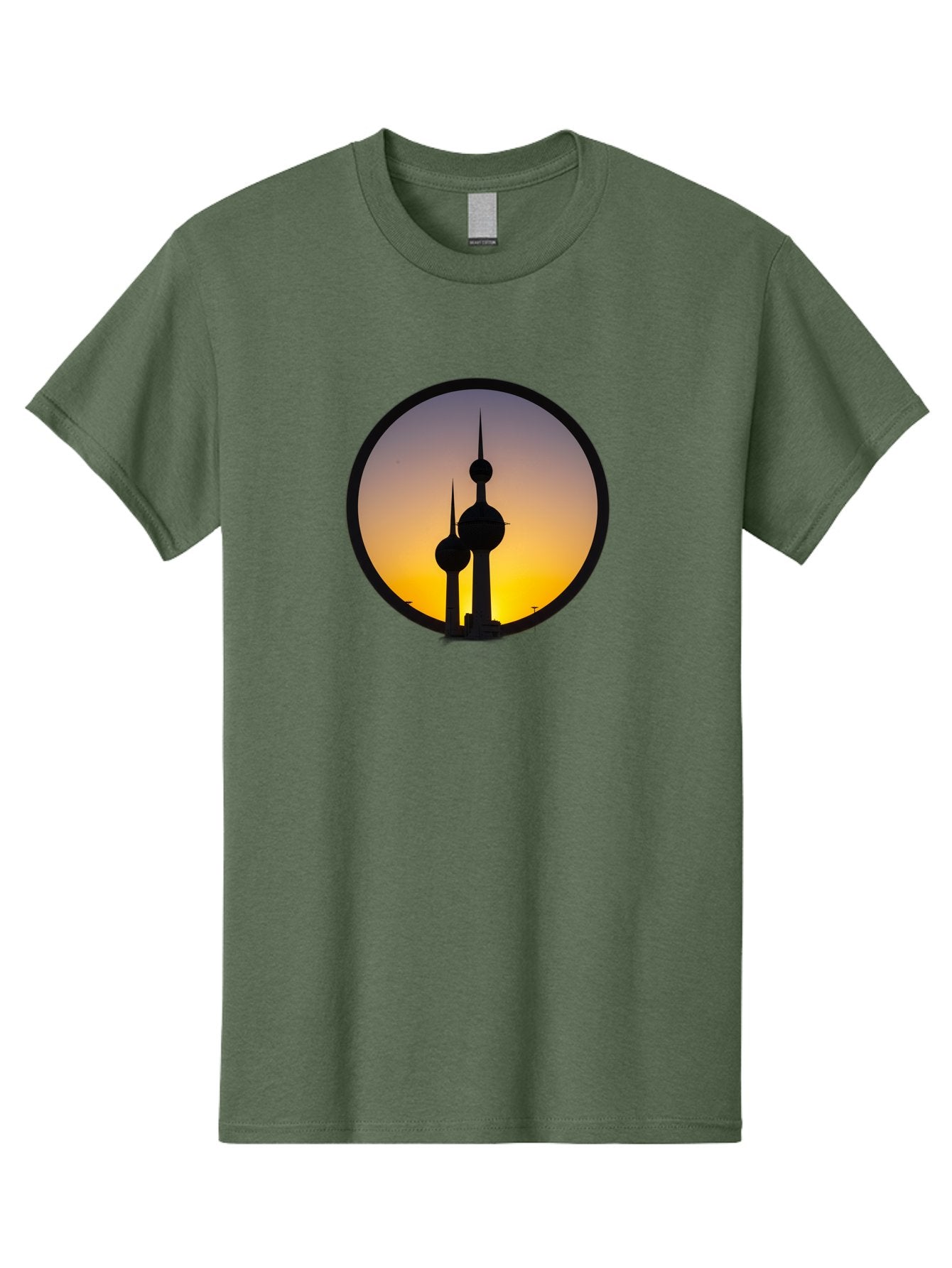 Kuwait-Towers-4 Men'S Graphic Tee, 100% Cotton, Comfortable Casual Summer Wear, Machine Washable, Vintage Camera, Old Camera, Antique Camera, Black Camera, Classic Photography, Photography Equipment, Nostalgic Device, Film Camera, Camera Art Bag671 14