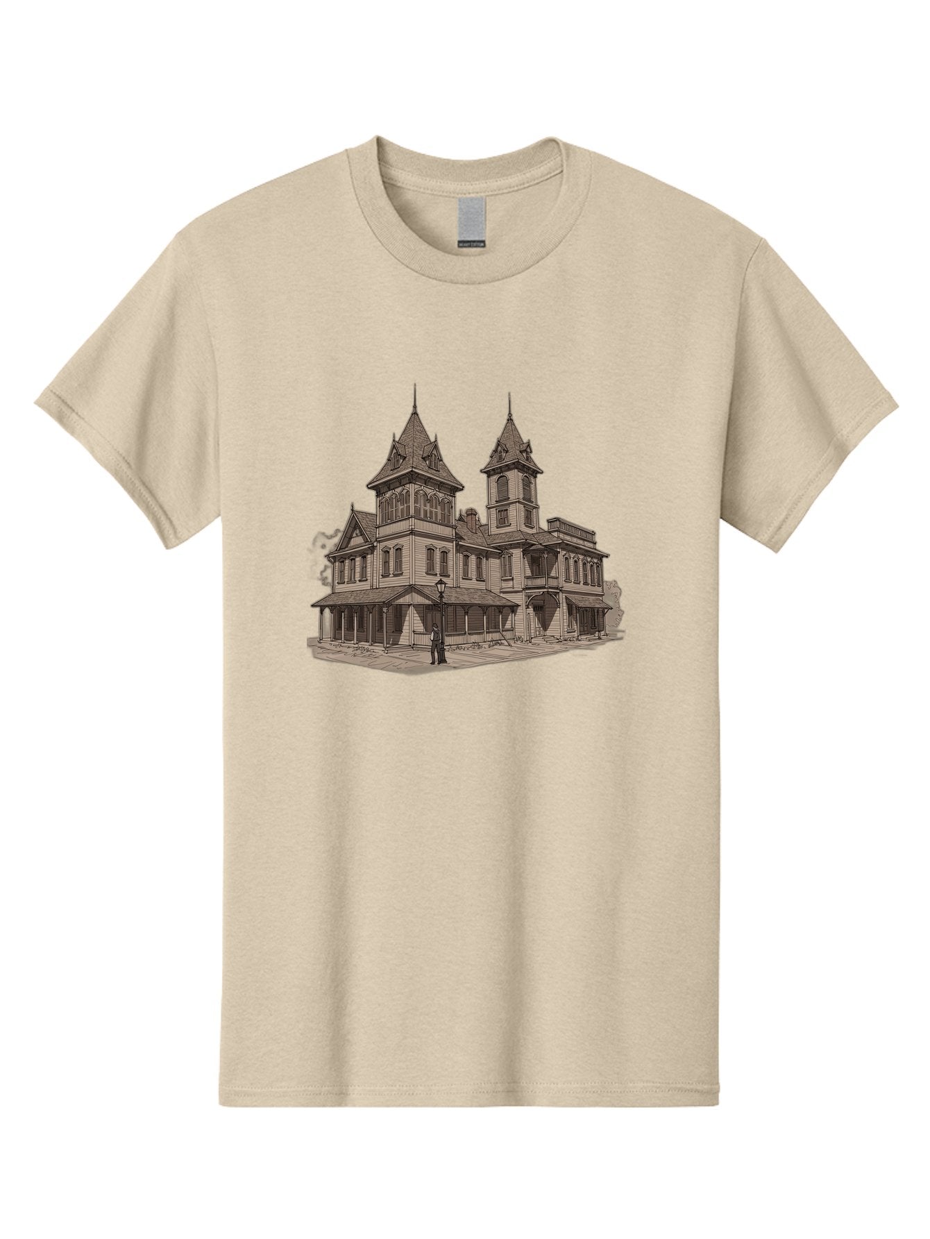 Large-Victorian-Style-Mansion Men'S Graphic Tee, 100% Cotton, Comfortable Casual Summer Wear, Machine Washable, Vintage Camera, Old Camera, Antique Camera, Black Camera, Classic Photography, Photography Equipment, Nostalgic Device, Bag681 12