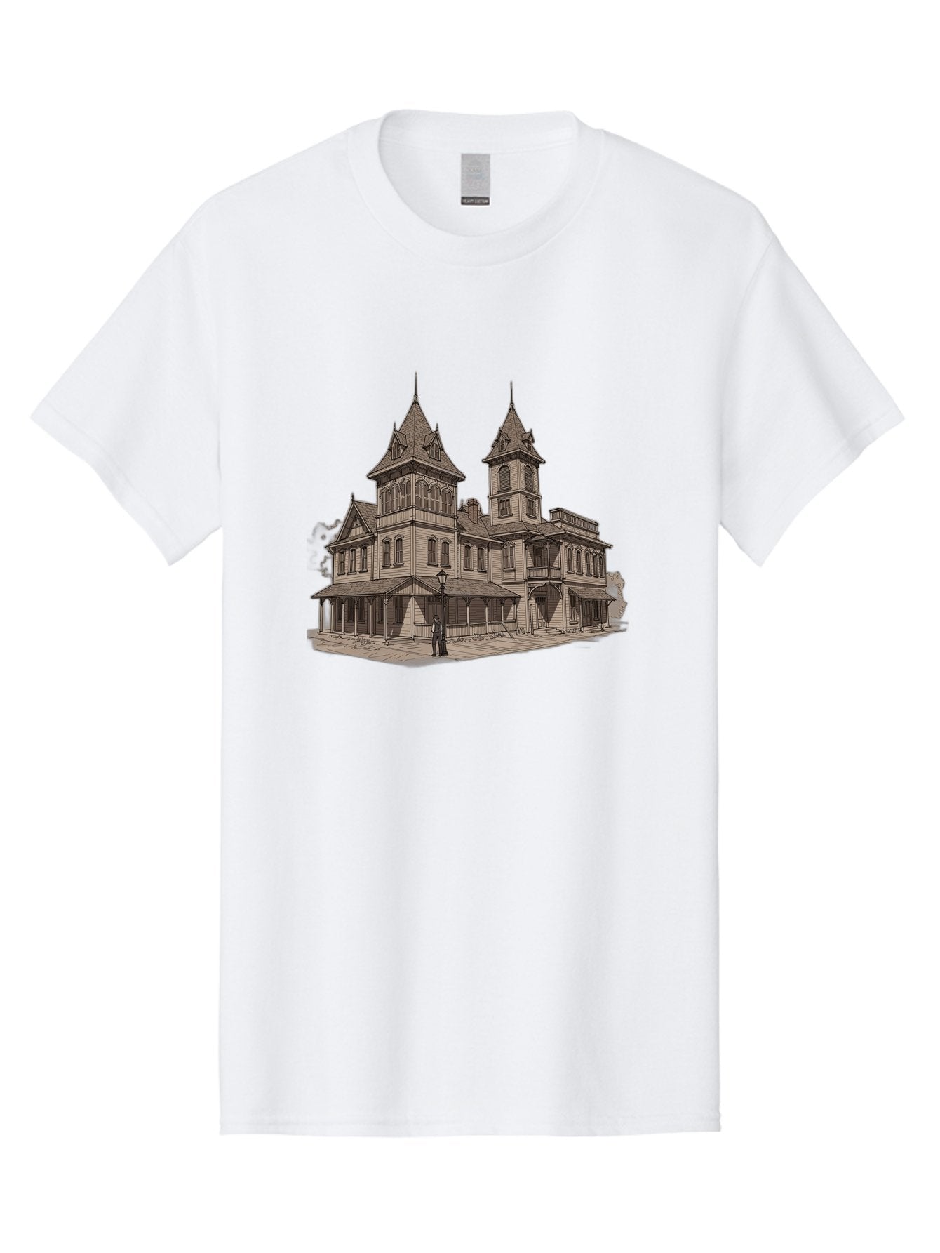 Large-Victorian-Style-Mansion Men'S Graphic Tee, 100% Cotton, Comfortable Casual Summer Wear, Machine Washable, Vintage Camera, Old Camera, Antique Camera, Black Camera, Classic Photography, Photography Equipment, Nostalgic Device, Bag681 14
