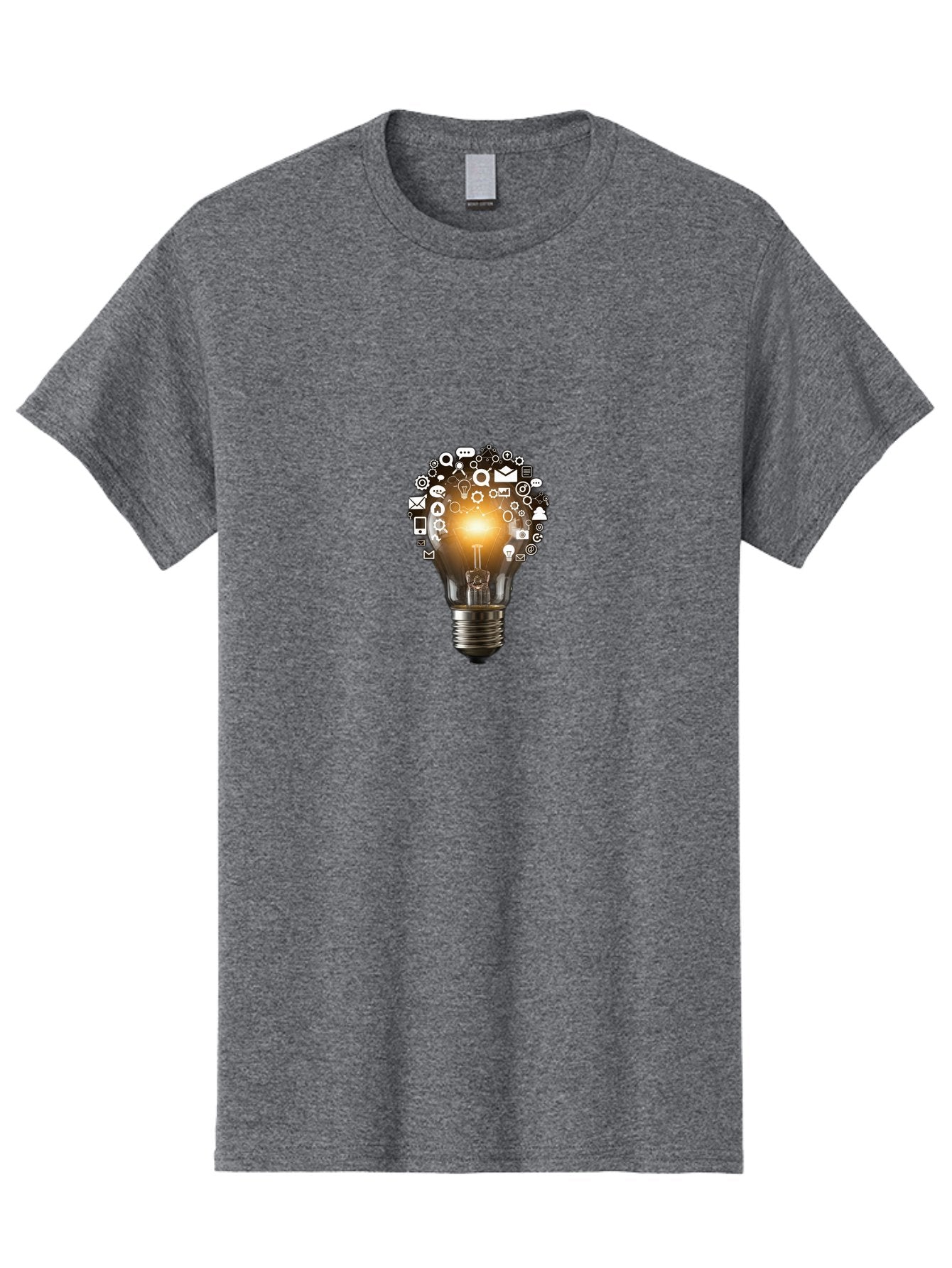 Light-Bulb-1 Men'S Graphic Tee, 100% Cotton, Comfortable Casual Summer Wear, Machine Washable, Vintage Camera, Old Camera, Antique Camera, Black Camera, Classic Photography, Photography Equipment, Nostalgic Device, Film Camera, Camera Art Bag695