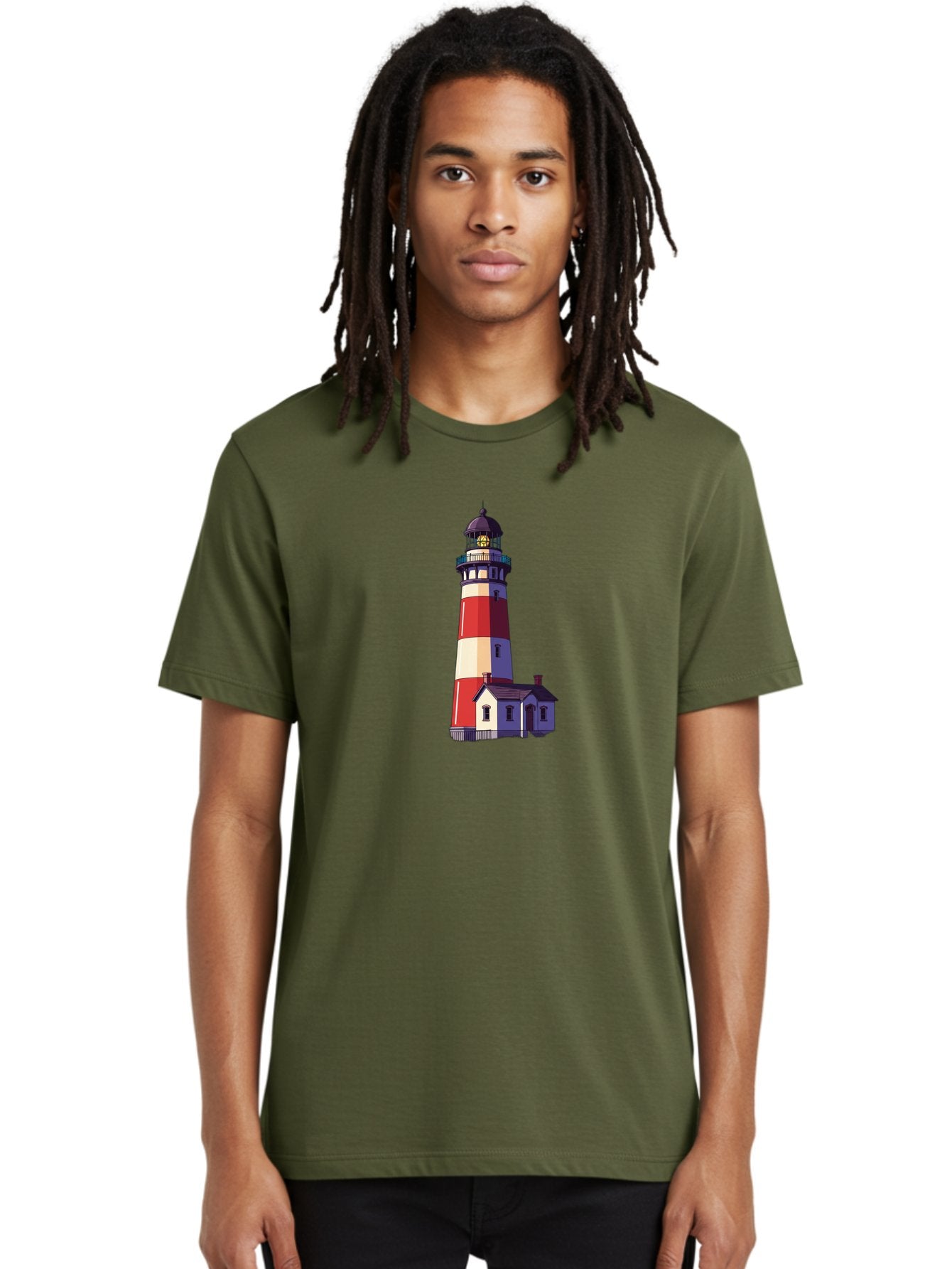 Lighthouse-15 Men'S Graphic Tee, 100% Cotton, Comfortable Casual Summer Wear, Machine Washable, Vintage Camera, Old Camera, Antique Camera, Black Camera, Classic Photography, Photography Equipment, Nostalgic Device, Film Camera, Camera Art Bag704 29